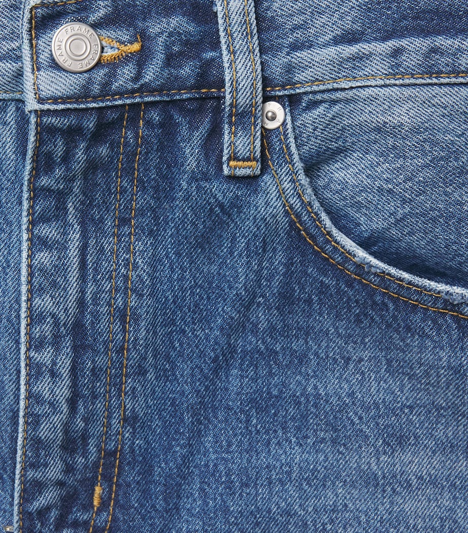 FRAME Womens The Bow High-Rise Barrel-Leg Jeans Soundwave Image 6
