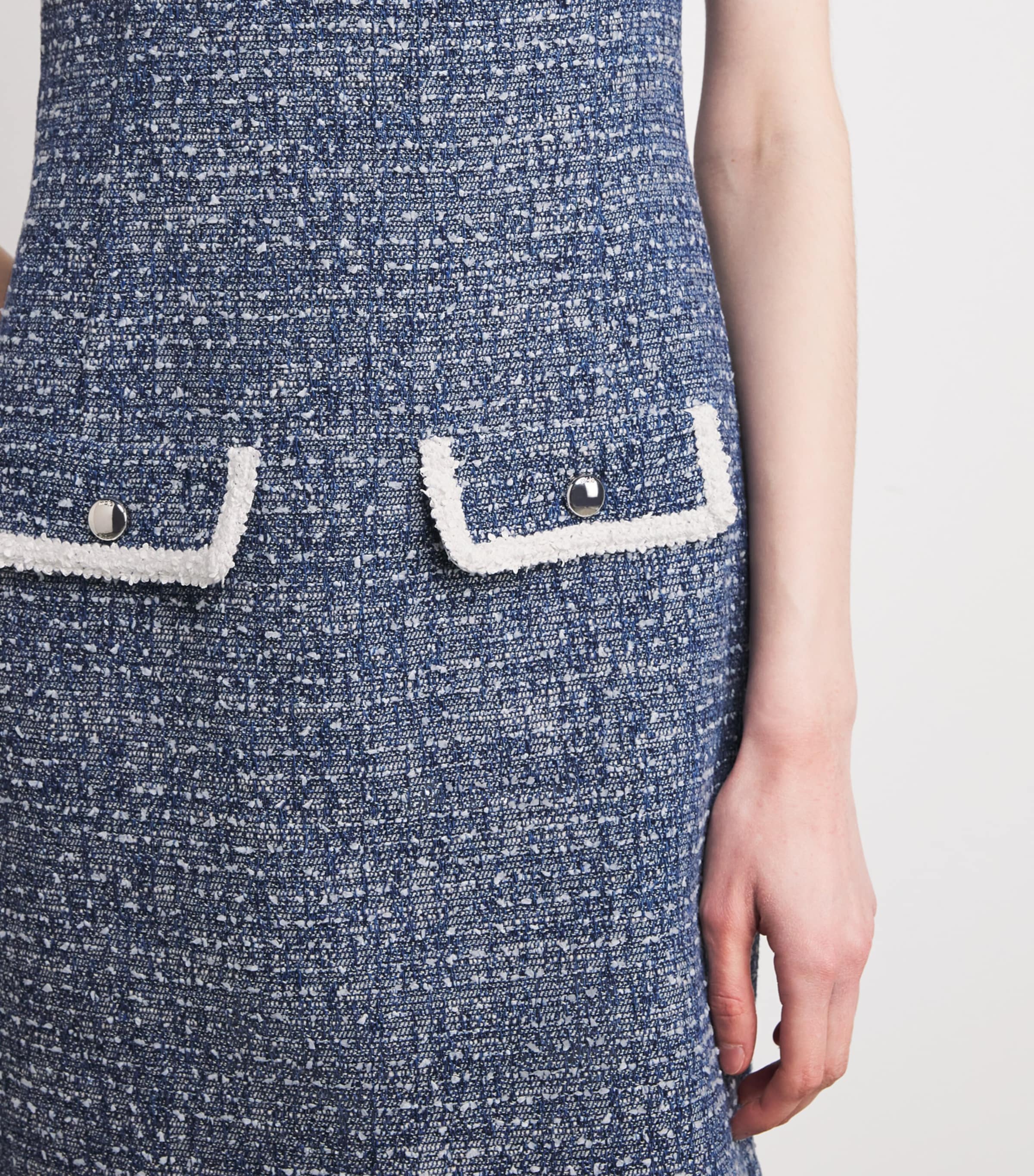 Cotton-Blend Tweed Mini Dress BLUE Image 6