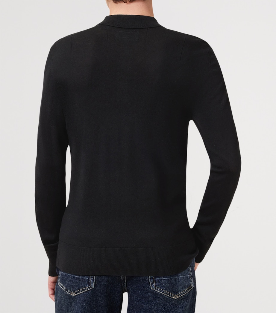 Merino Wool Mode Polo Shirt BLACK Image 7