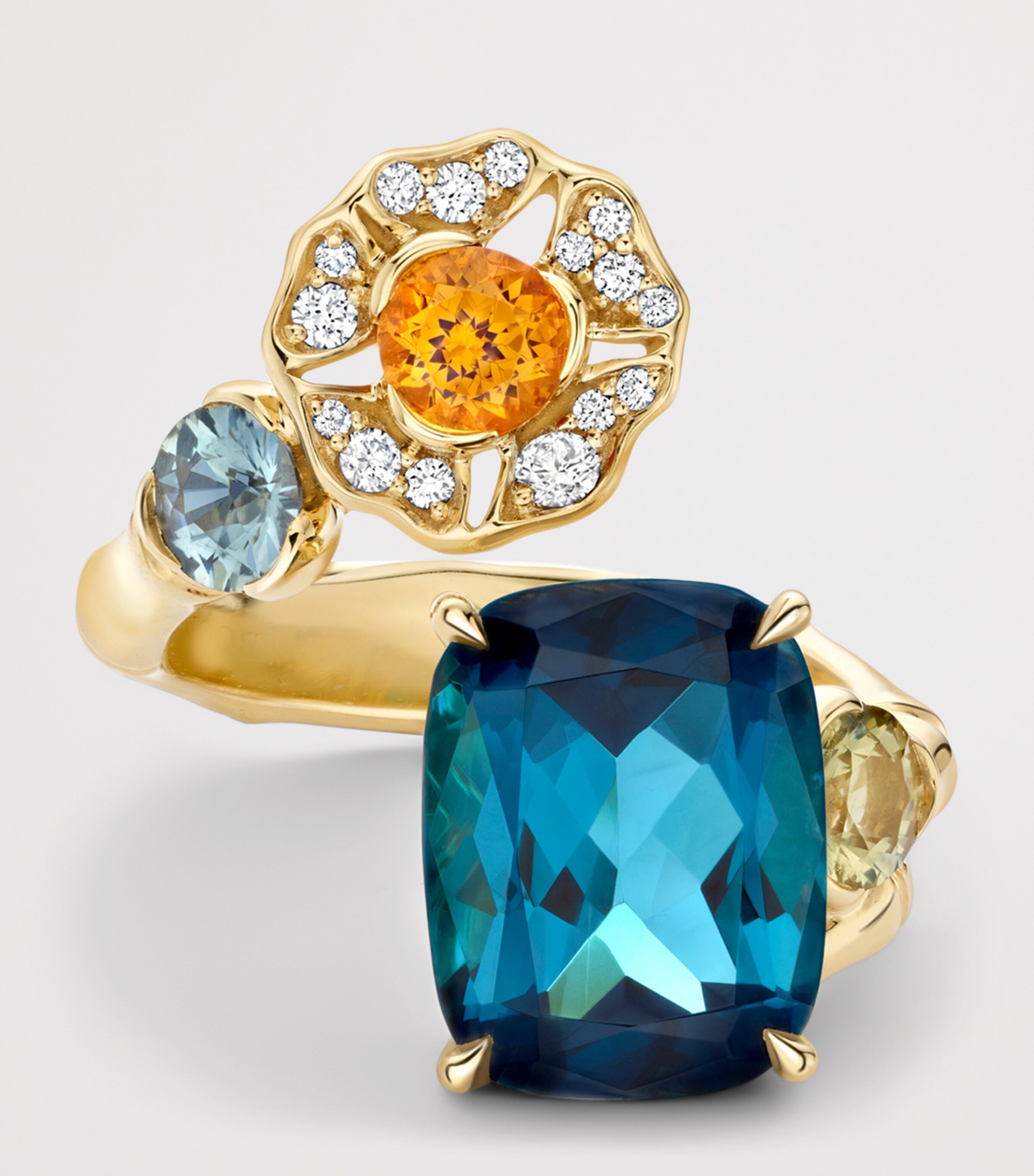 Boodles Yellow Gold, Diamond and Gemstone The Palace Collection Queen Charlotte's Cottage Gemini Ring Gold Image 2