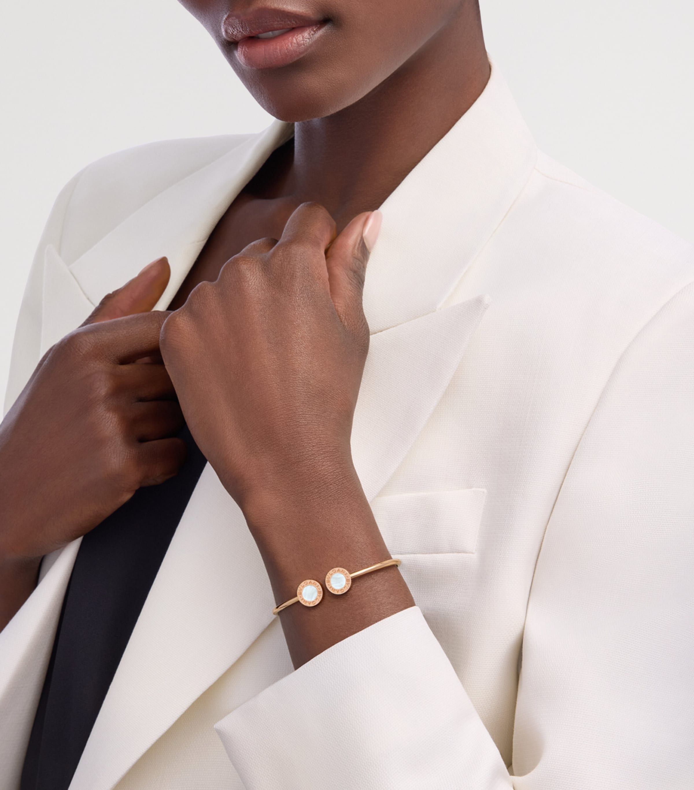 Bvlgari Rose Gold and Mother-of-Pearl Bvlgari Bvlgari Bangle Gold Image 5