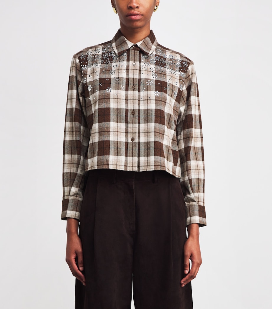 Check Rhinestone-Embellished Shirt BIG BROWN CHECK Image 3