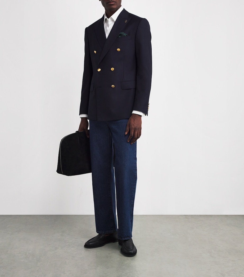 Wool Double-Breasted Vicenza Blazer 01 BLUE NAVY Image 2