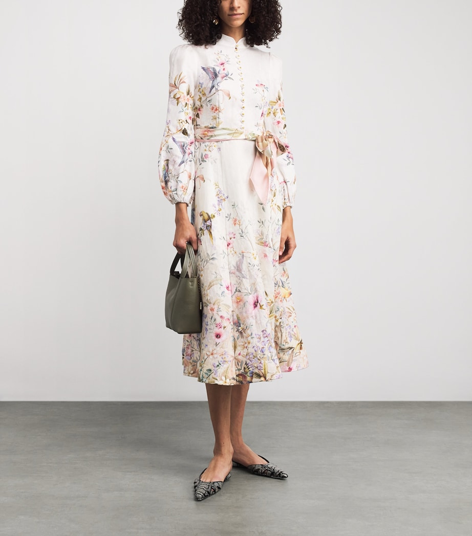 Linen Rebellion Floral Midi Dress CRMAV CREAM AVIARY Image 2
