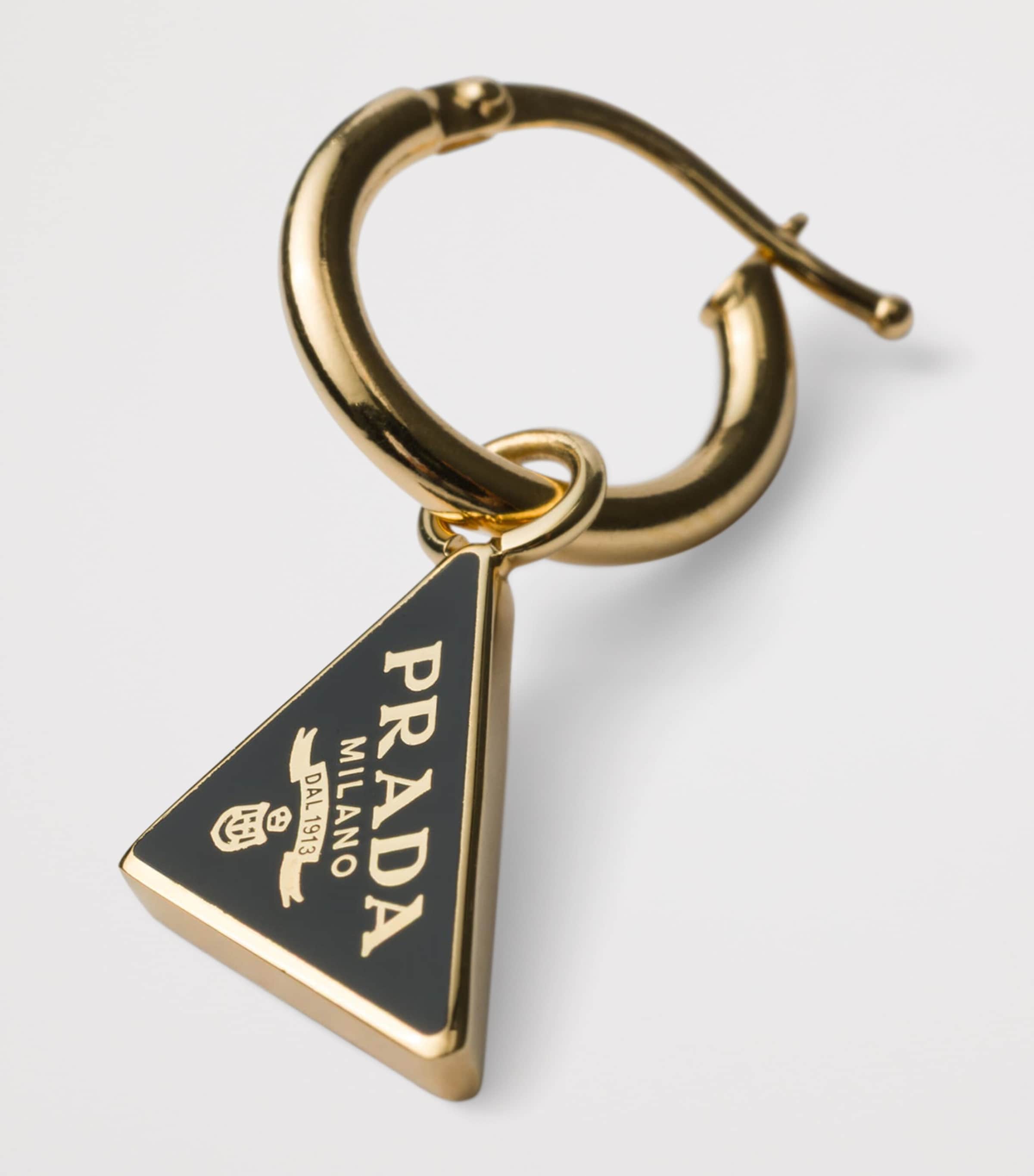 Enamel Triangle Logo Hoop Earrings F019F Image 3