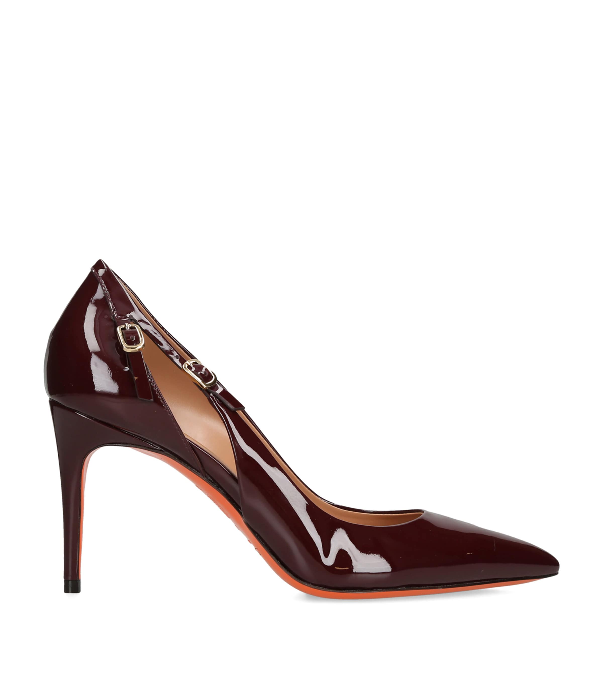 Santoni Patent Leather Audrey Pumps 80 Wine Image 1