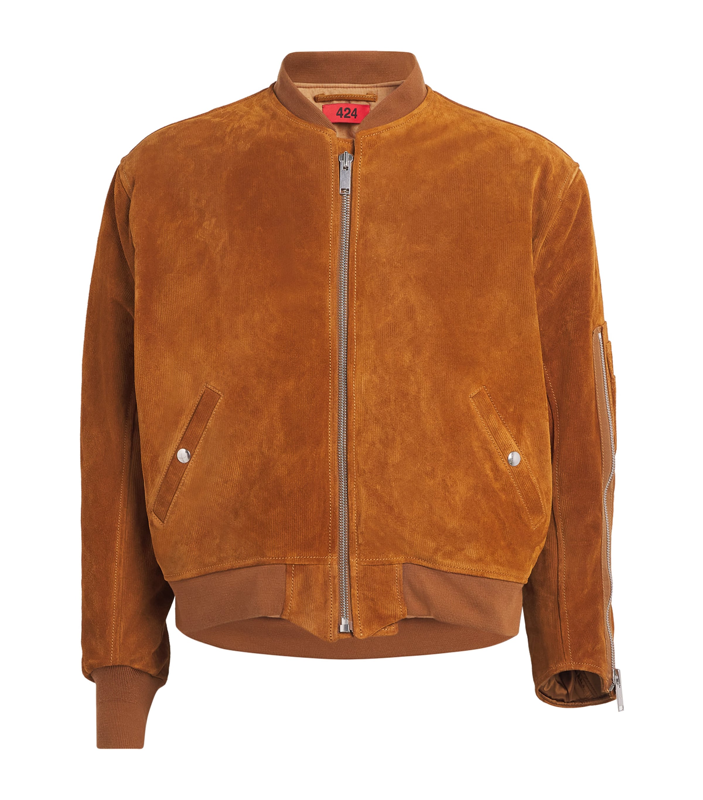 Suede Military Bomber Jacket CARAMEL Image 1