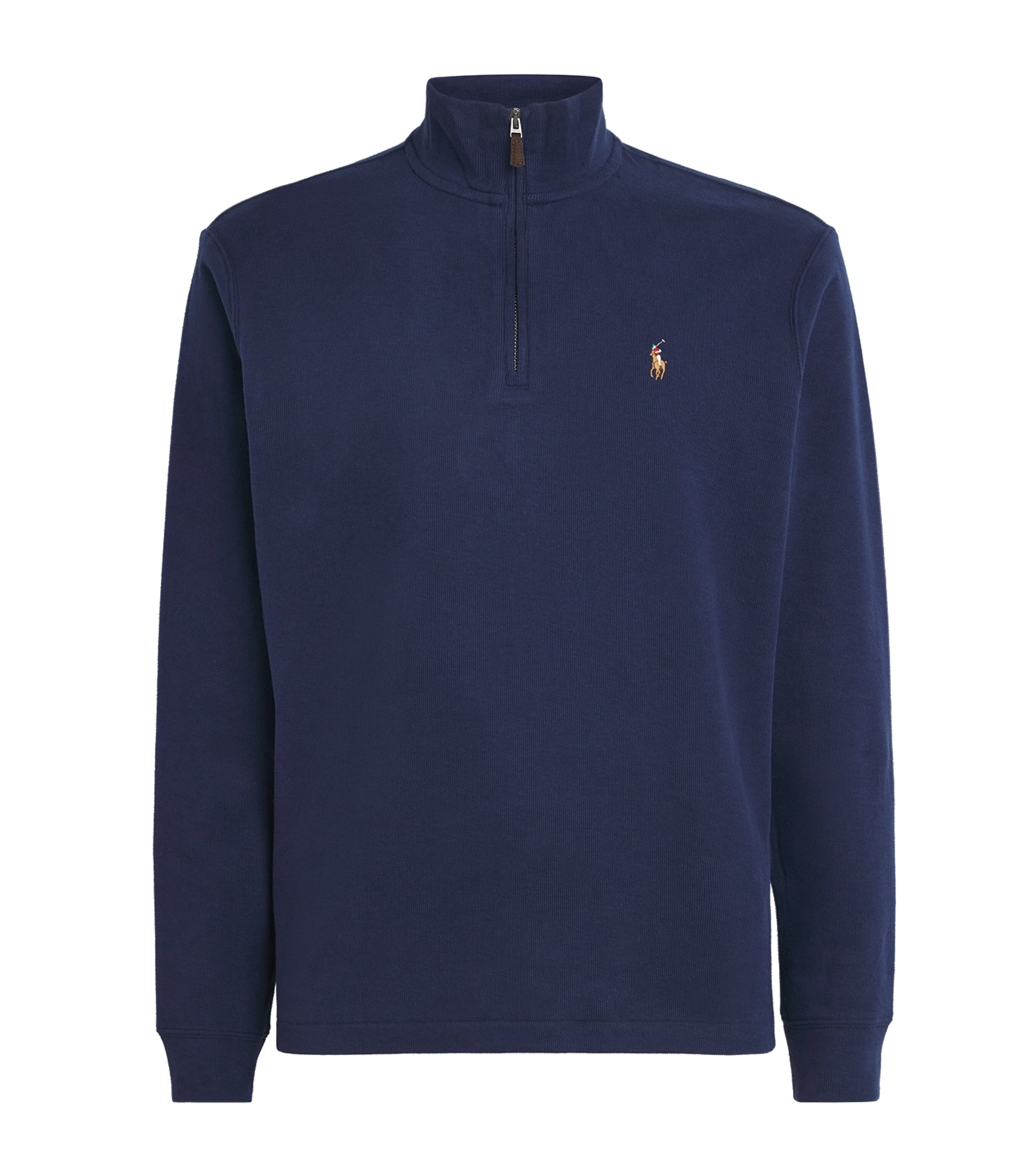 Polo Ralph Lauren Mens Cotton Quarter-Zip Sweatshirt Navy Image 1