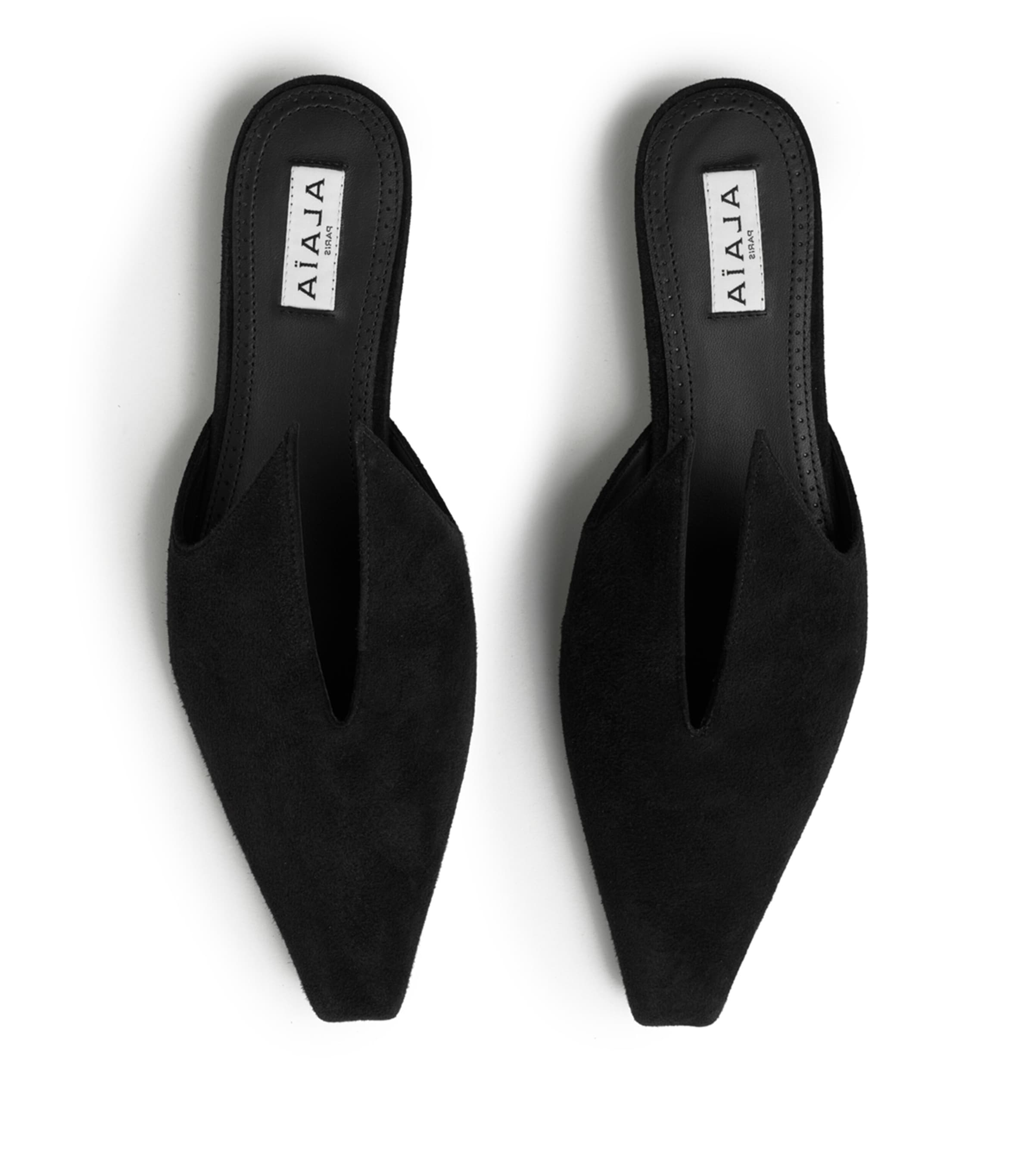 Alaïa Suede Pointy Mules 25 Black Image 2