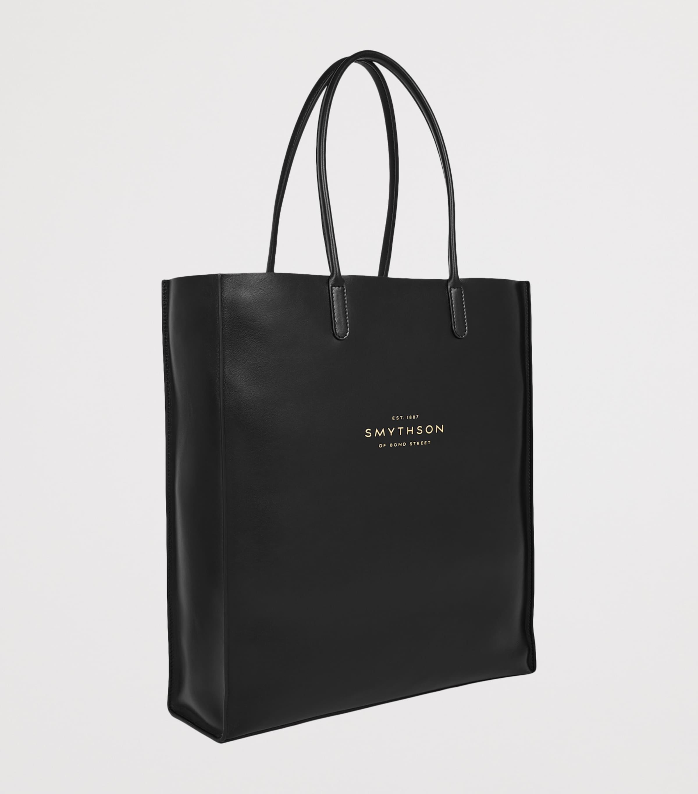 Smythson Mini Leather Kingly Tote Bag Black Image 2