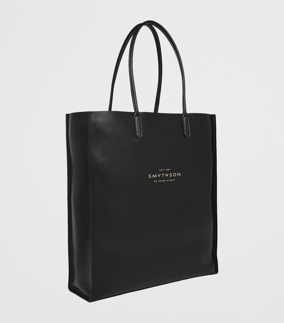 Smythson Mini Leather Kingly Tote Bag Black Image 2