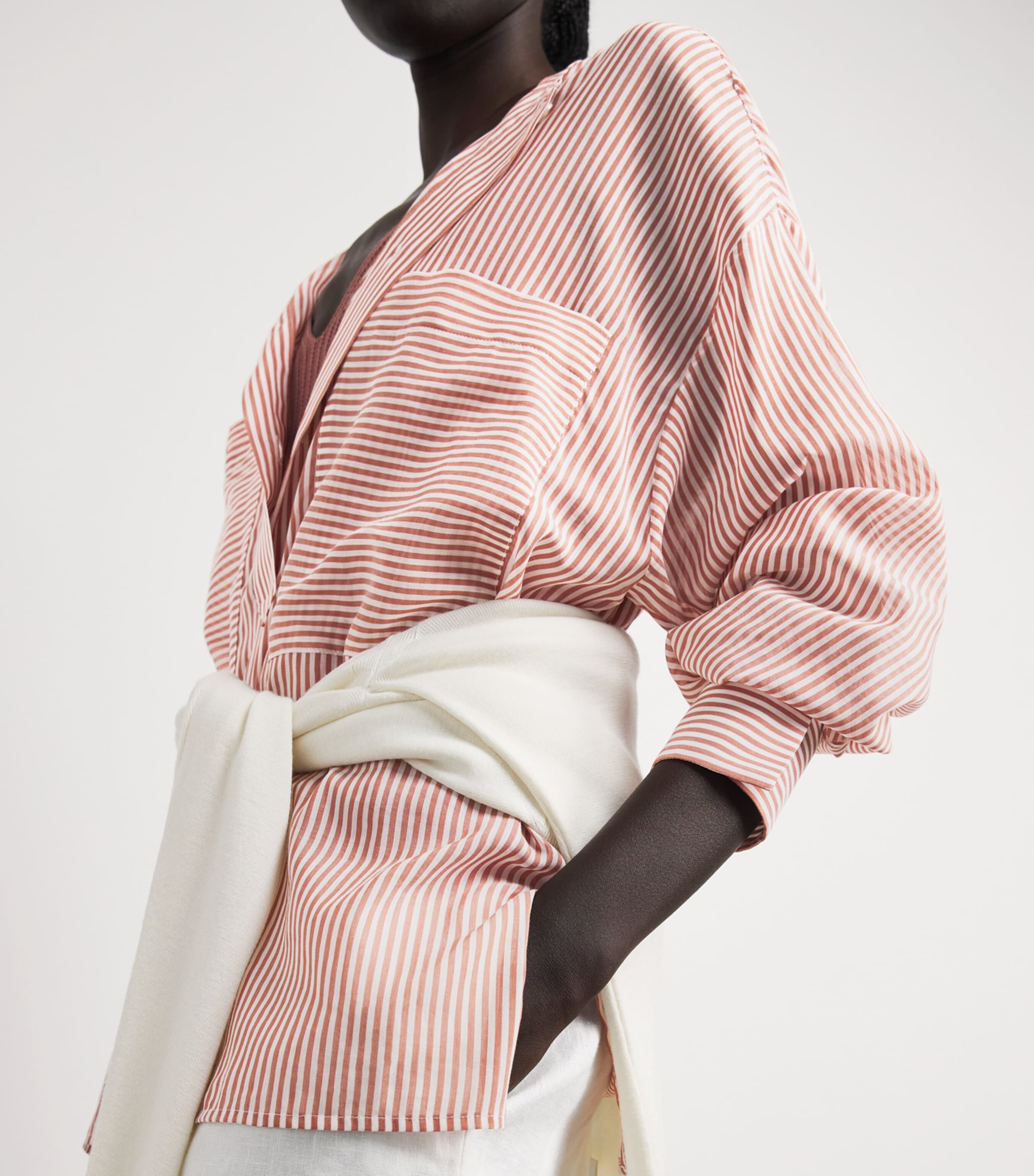 Eleventy Womens Cotton-Silk Oversized Shirt Lampone Image 3