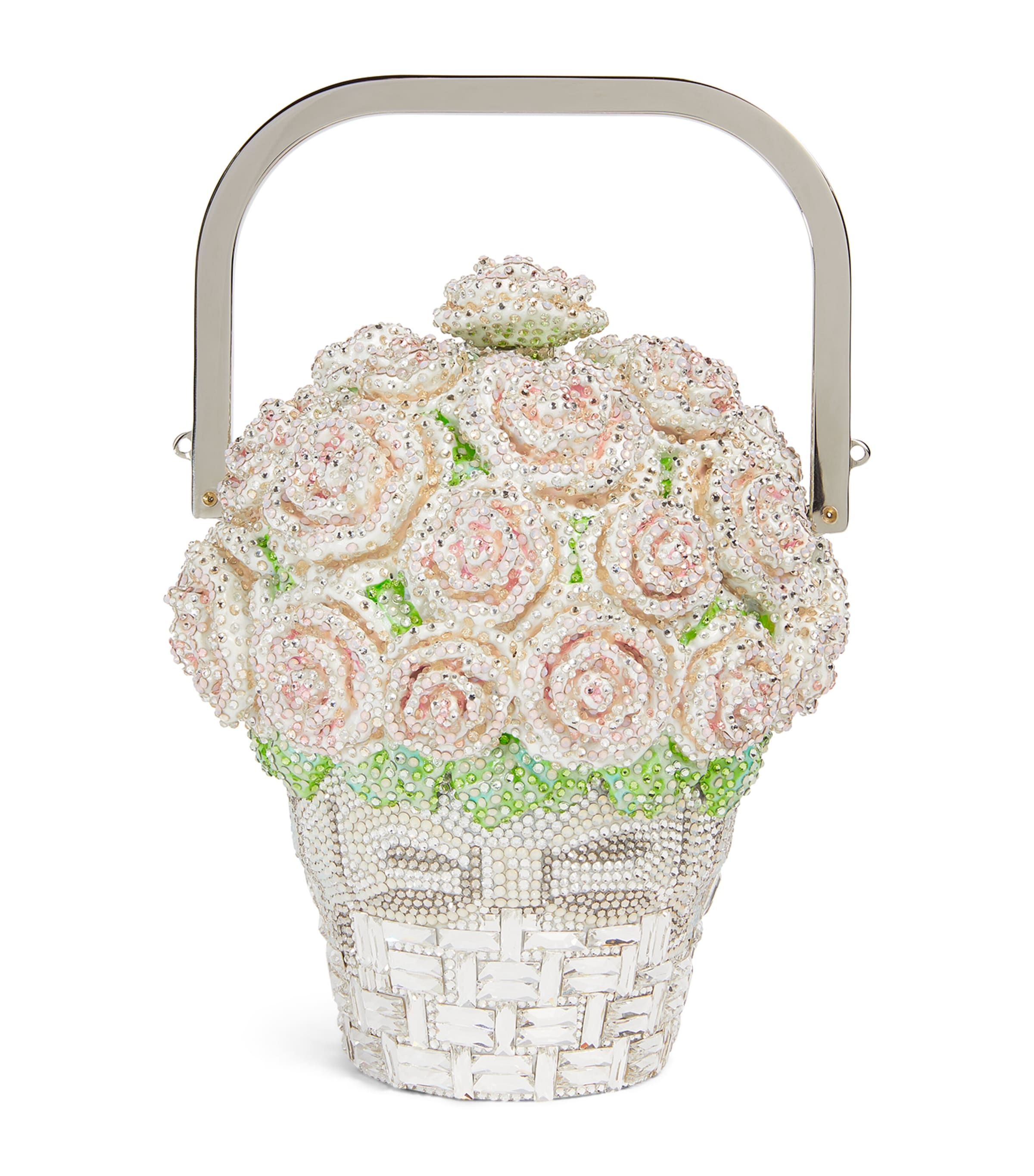 Judith Leiber Basket of Roses Top-Handle Bag Srhmt Silver Rhine Image 1