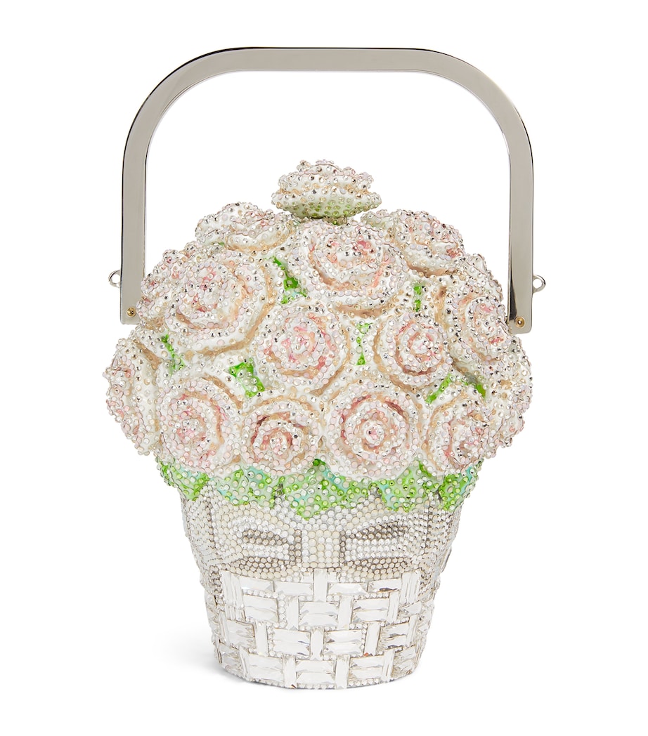 Judith Leiber Basket of Roses Top-Handle Bag Srhmt Silver Rhine Image 1