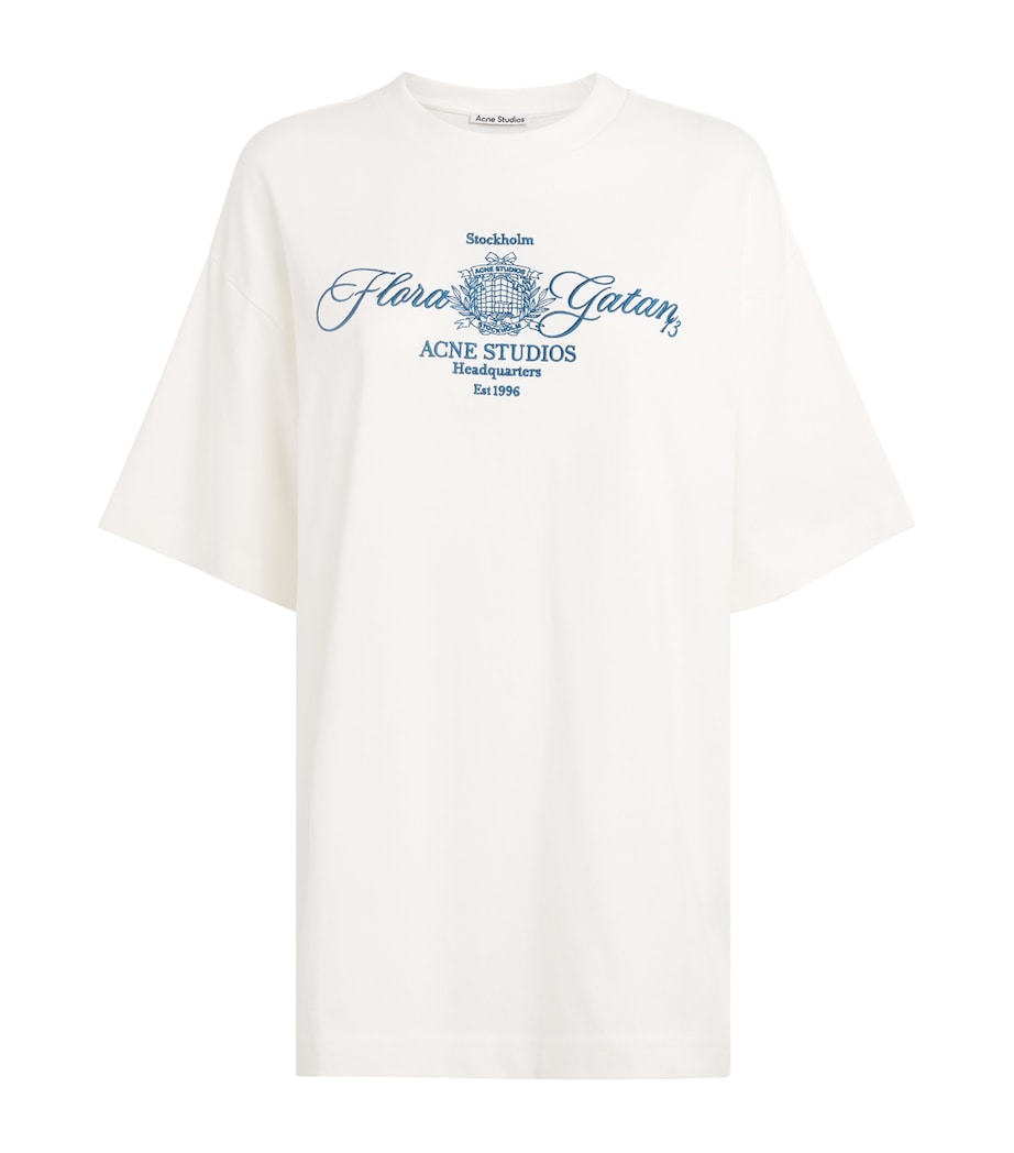Acne Studios Womens Cotton Logo T-Shirt Off White/ecru Image 1