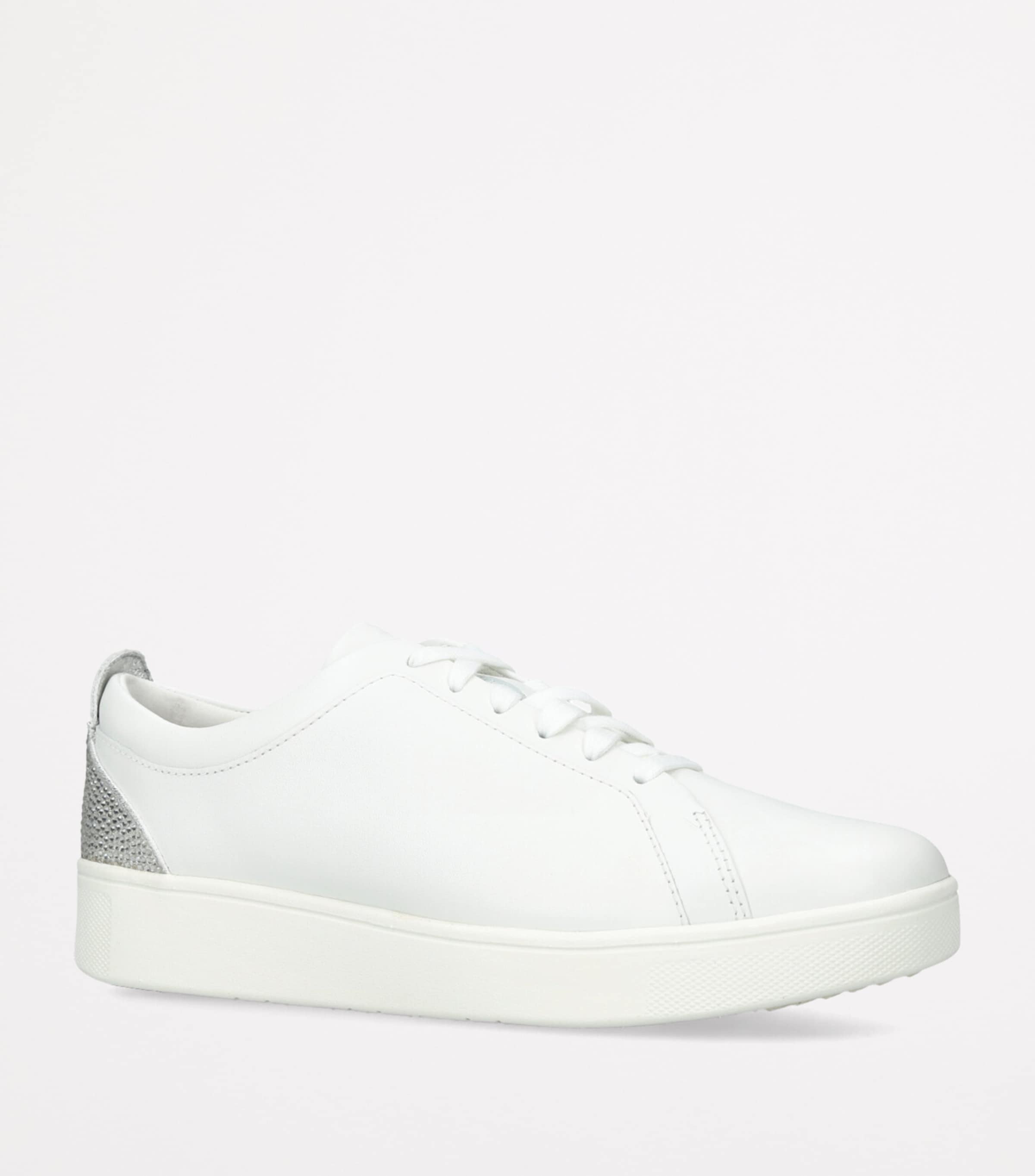 FitFlop Leather Embellished Rally Sneakers Silver Com Image 3