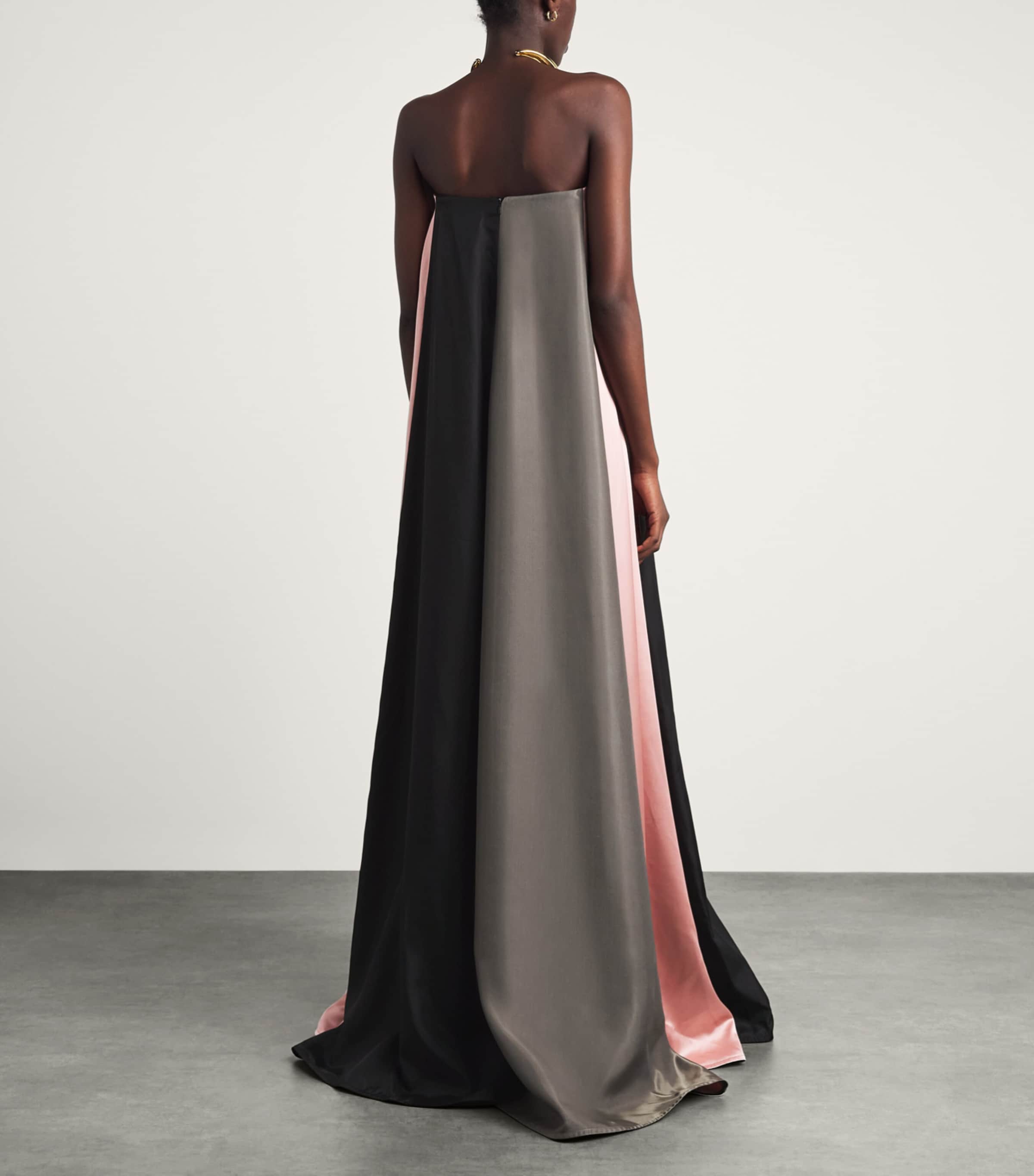 Ziyad Buainain Womens Satin Strapless Gown Image 4