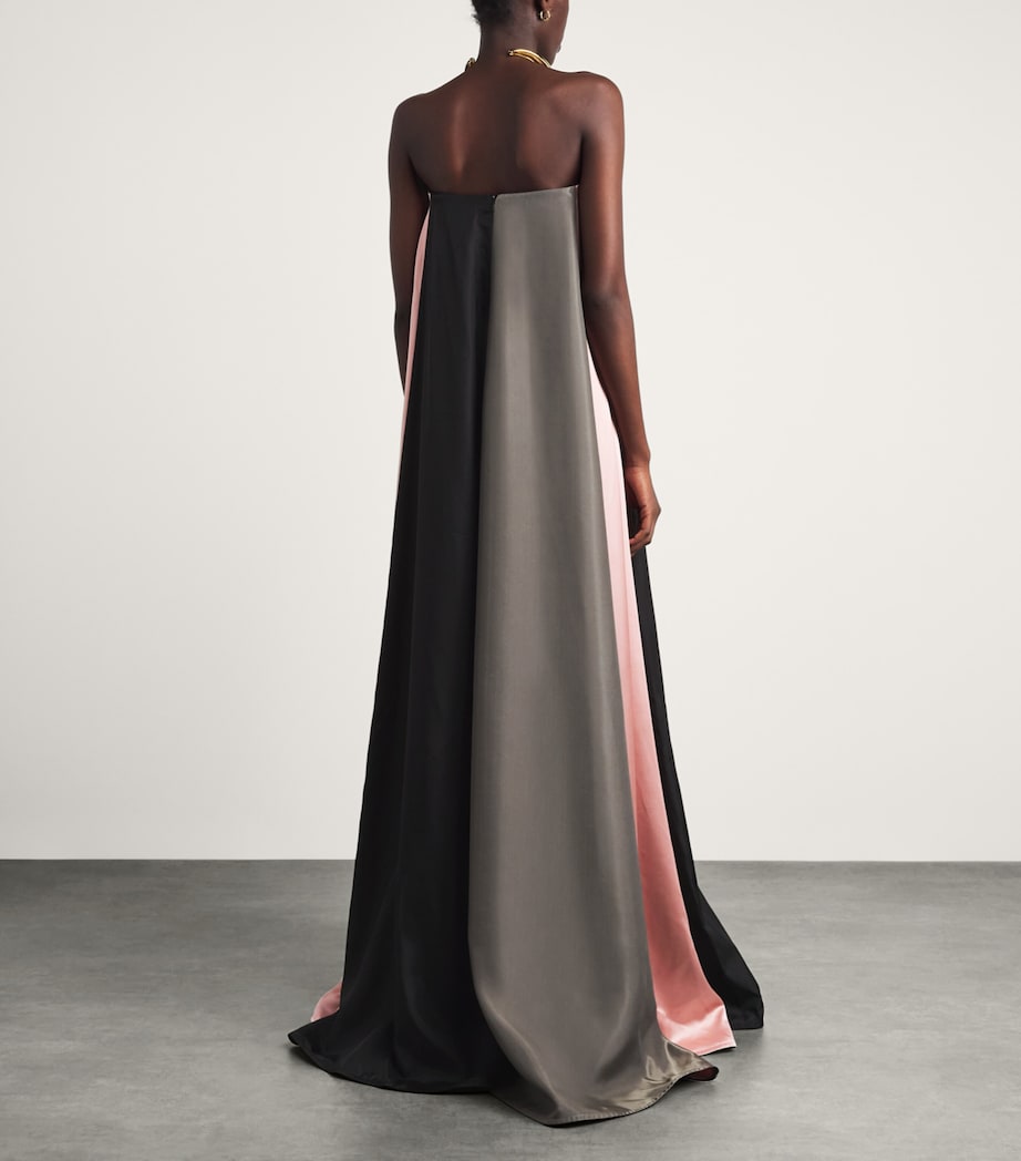 Ziyad Buainain Womens Satin Strapless Gown Image 4