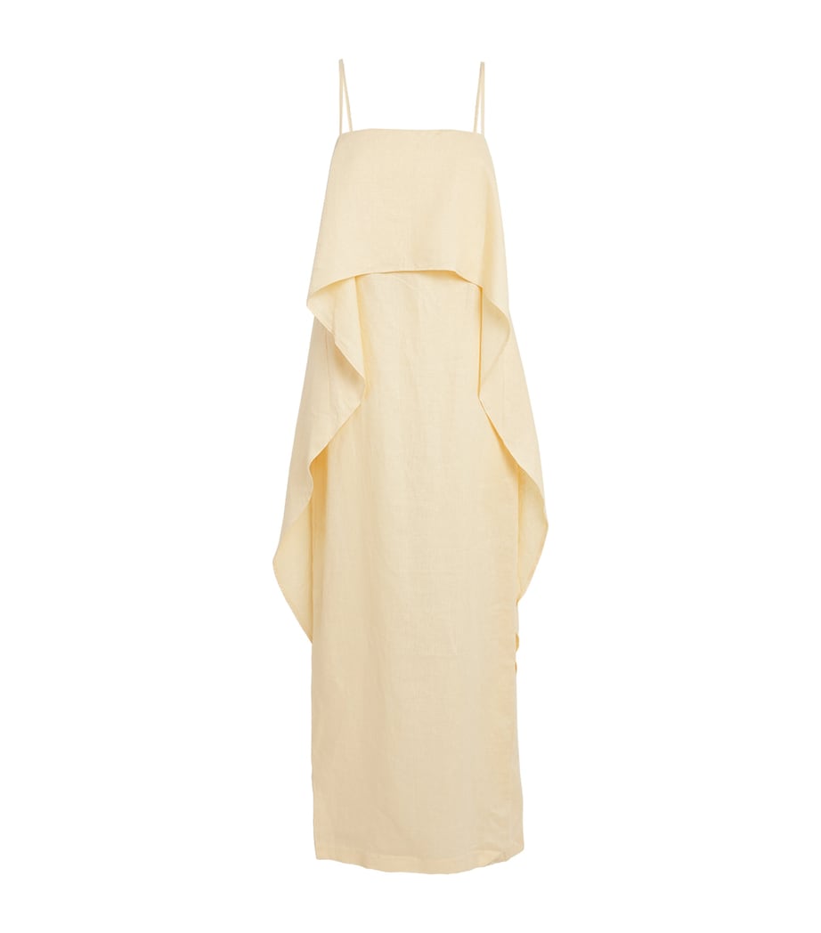 STAUD Womens Linen Valencia Maxi Dress Butter Butr Image 1