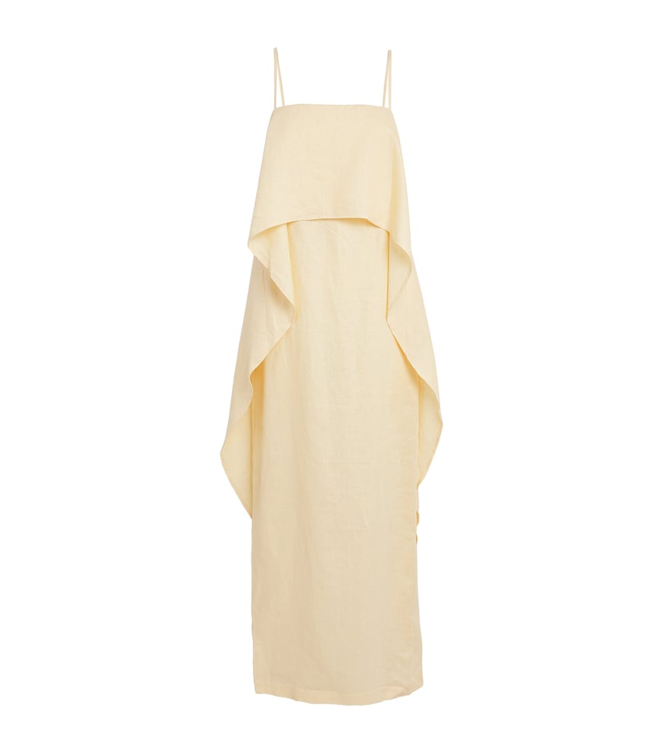 STAUD Linen Valencia Maxi Dress Butter Butr