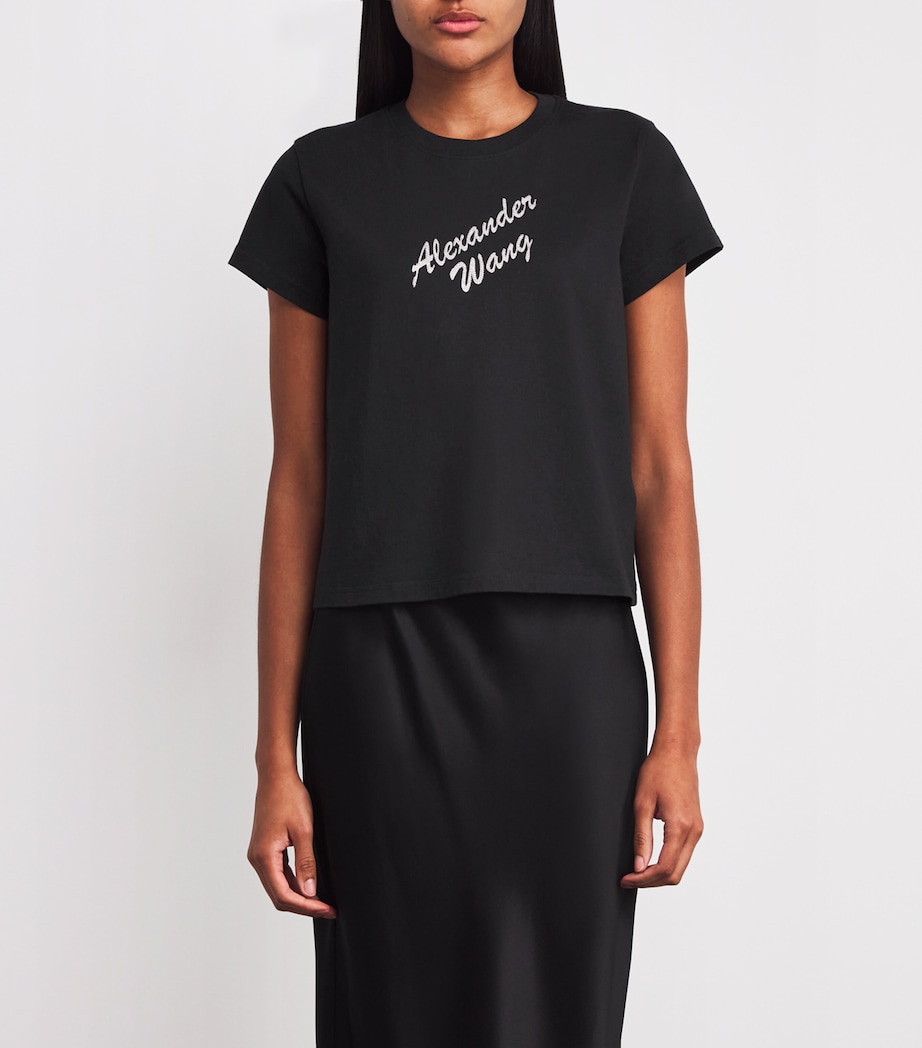 Cotton Logo T-Shirt 001 BLACK Image 3