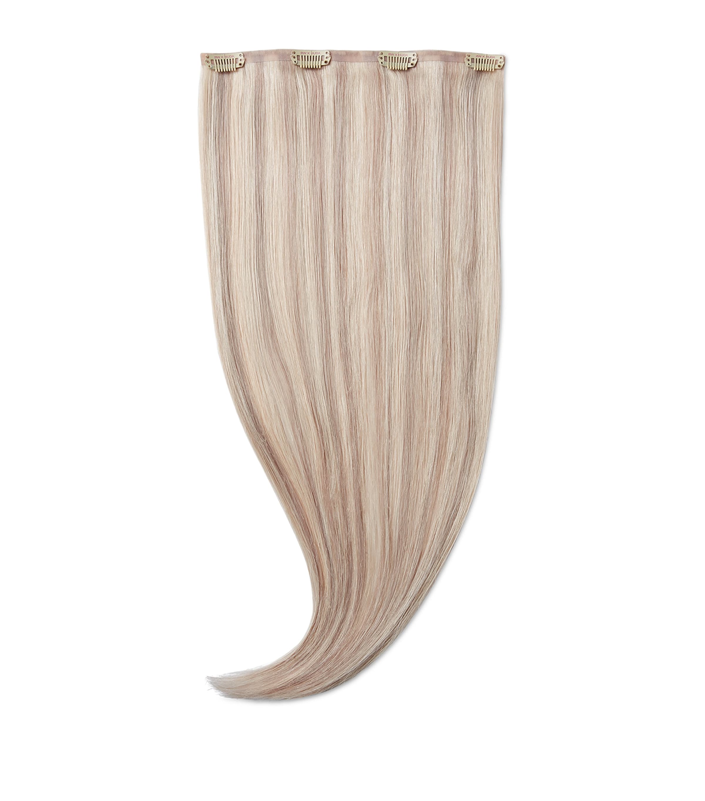 Beauty Works x Huda BARELY THERE Mix & Match Volumiser Clip-In Hair Extensions (18") ICED BLONDE Image 1