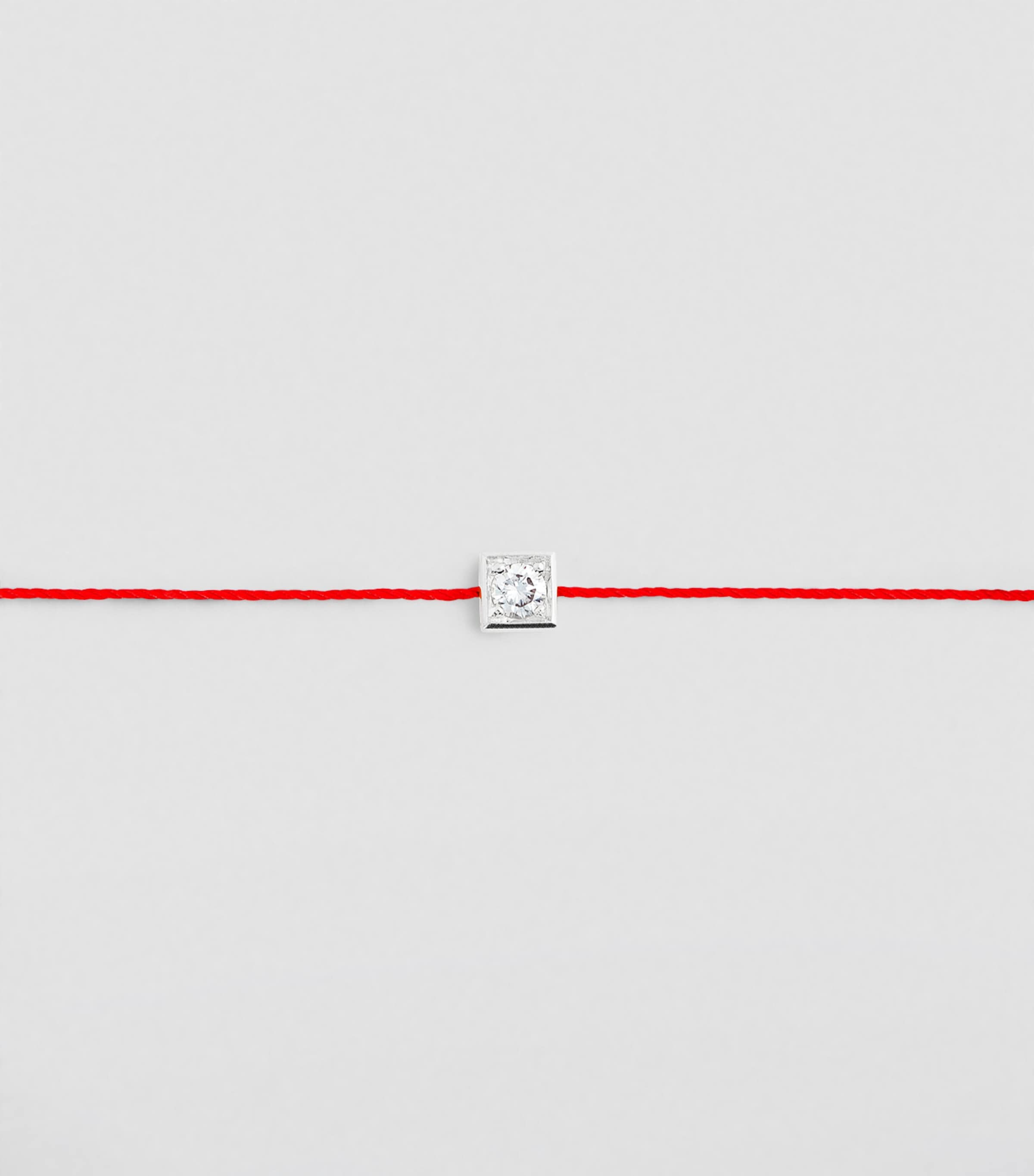 White Gold and Diamond Cube Bracelet (17.5cm) WHITE GOLD Image 3