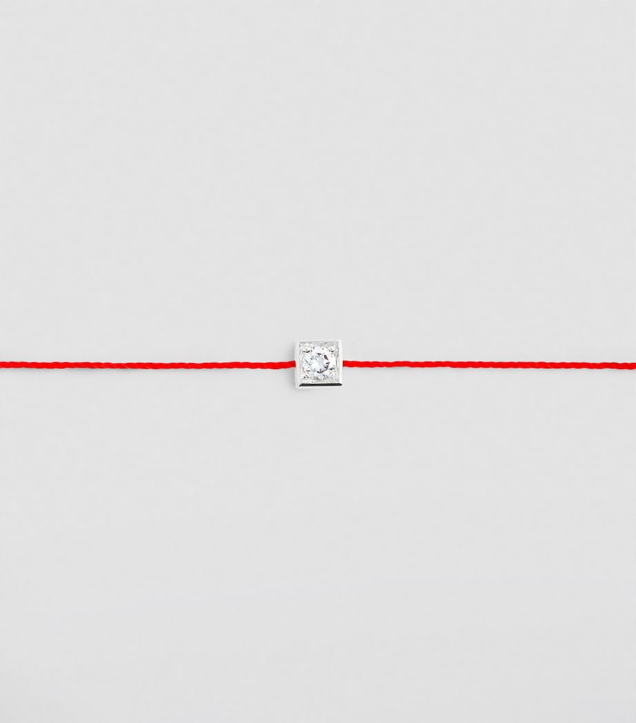 White Gold and Diamond Cube Bracelet (17.5cm) WHITE GOLD Image 3