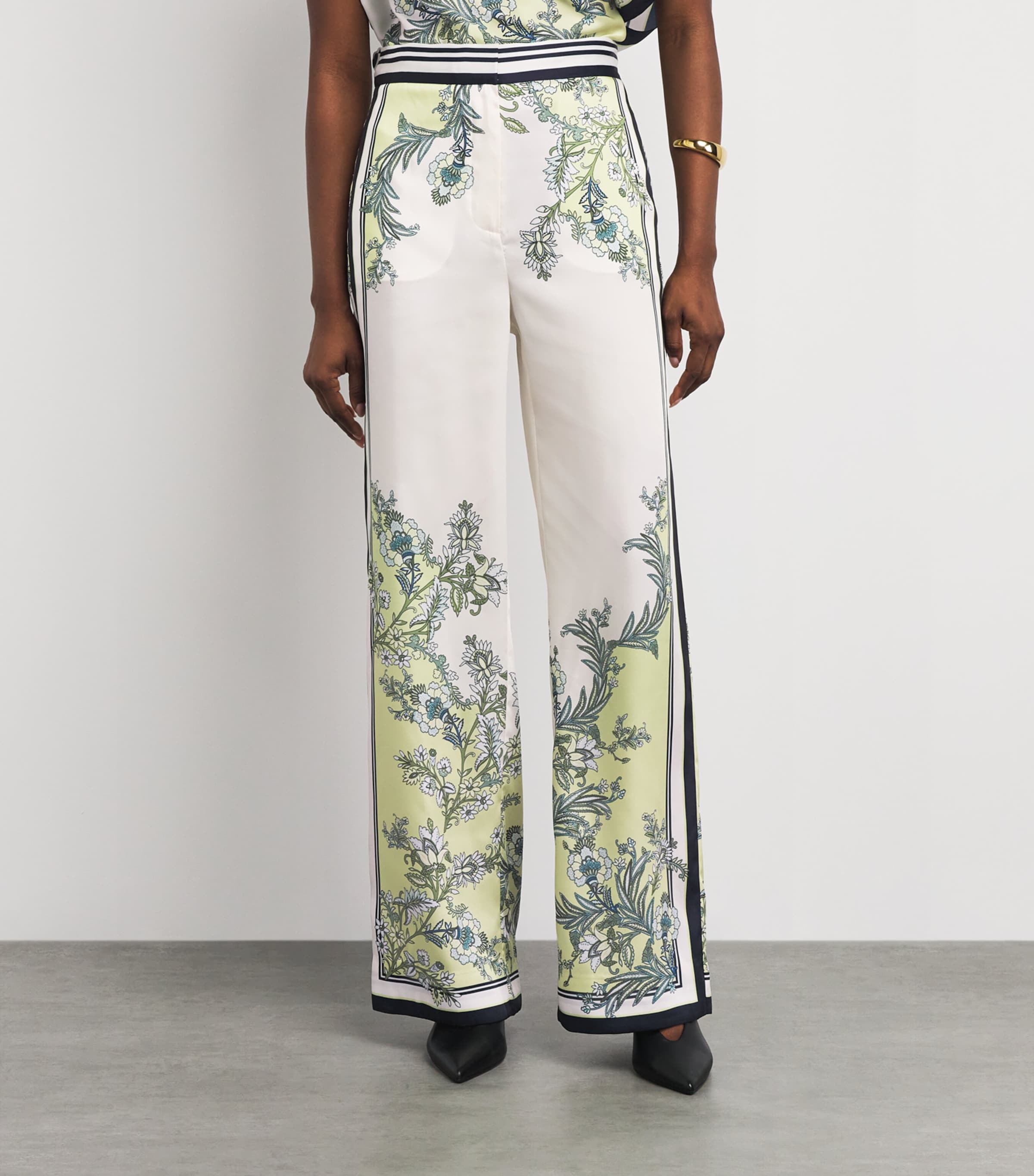 Veronica Beard Womens Grigore Wide-Leg Trousers Lght Pist Mlti Image 4
