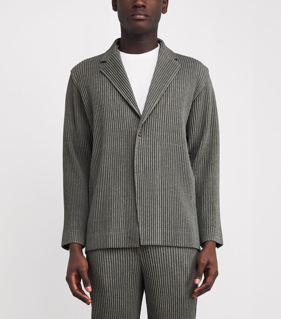 Wool-Effect Pleated Blazer 12-GRAY Image 3