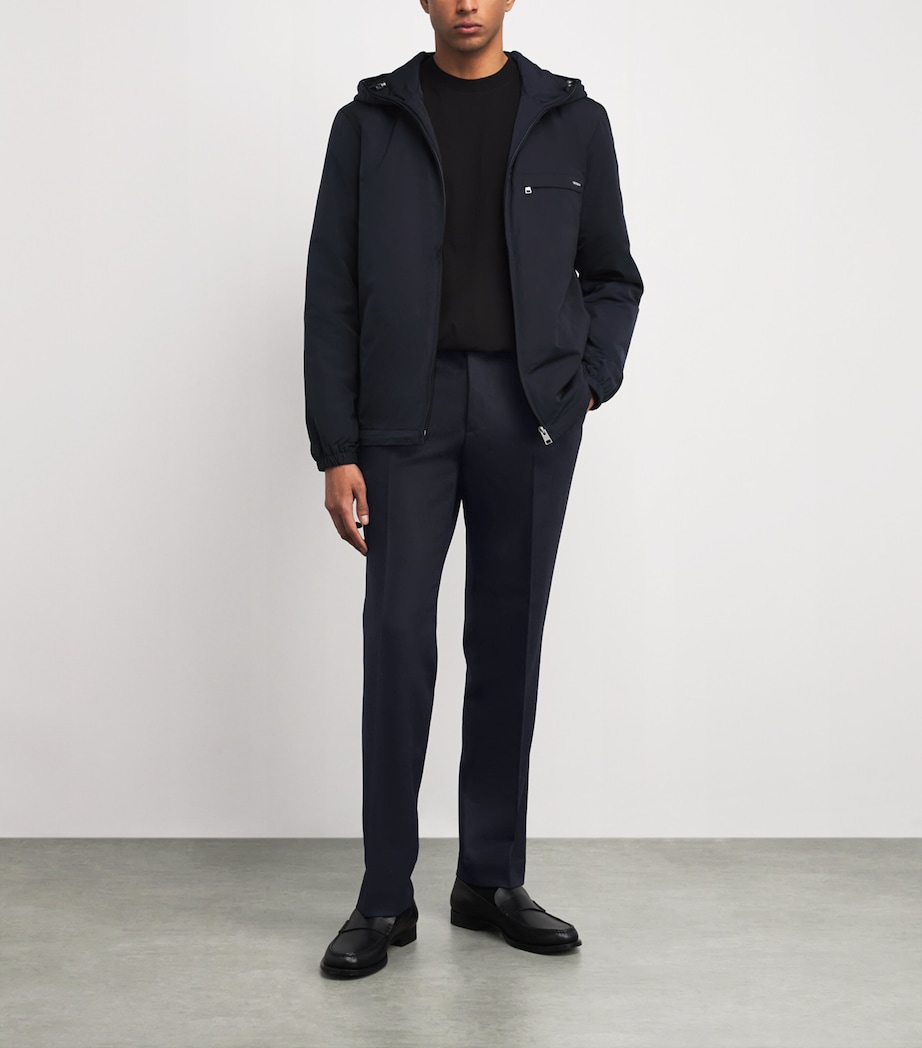 Virgin Wool Tailored Trousers NAVY BLUE Image 2