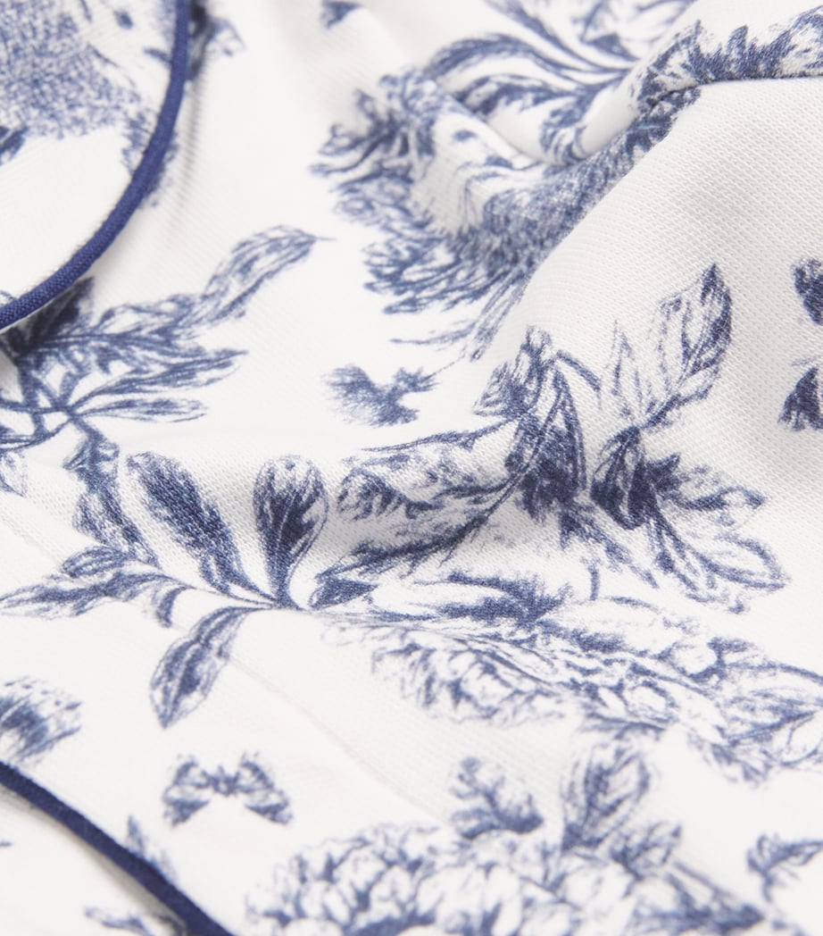 Cotton Toile de Jouy Sleepsuit (0-24 Months) 04MARINE Image 3