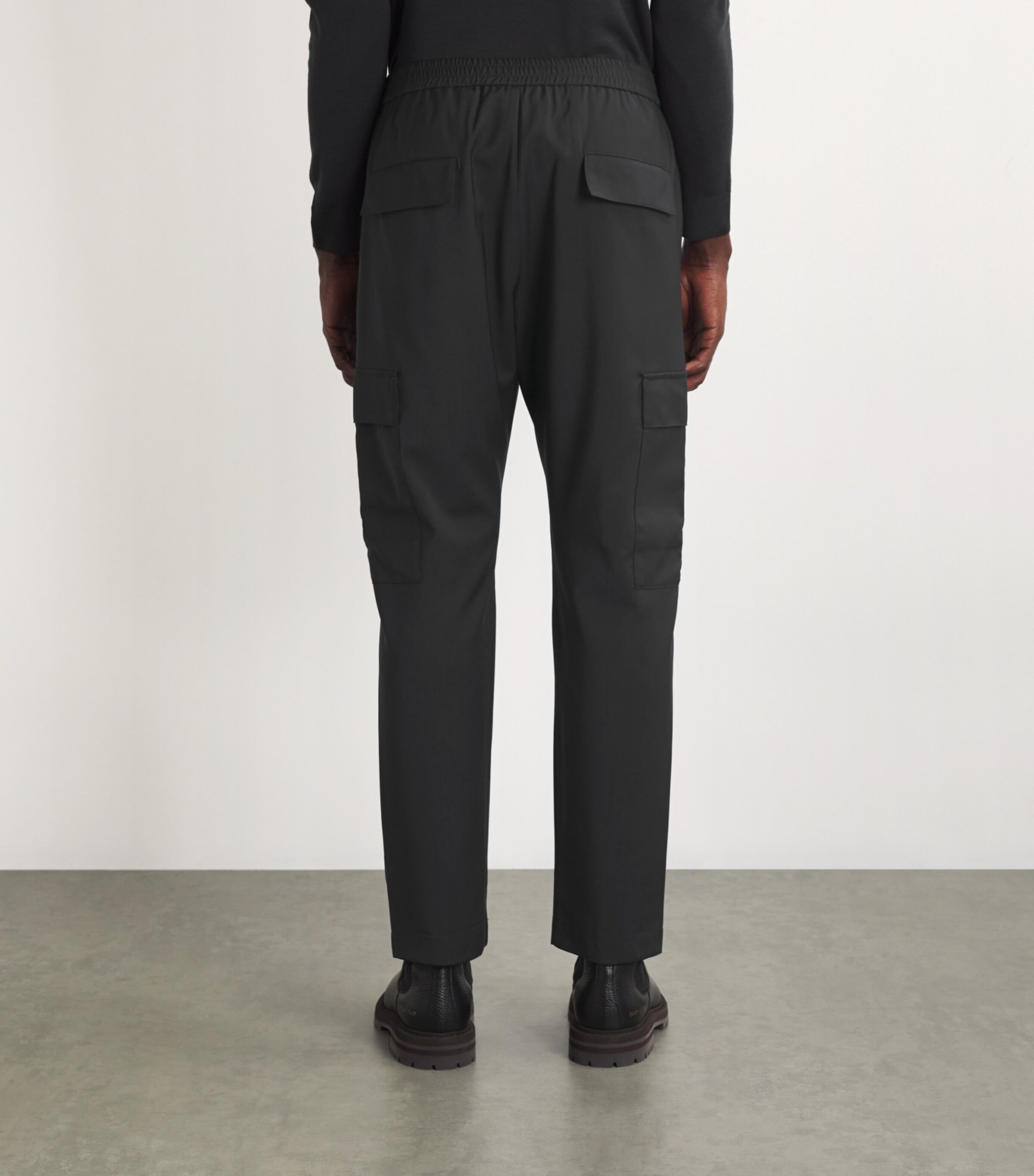Virgin Wool Cargo Trousers 580 PIOMBO Image 4