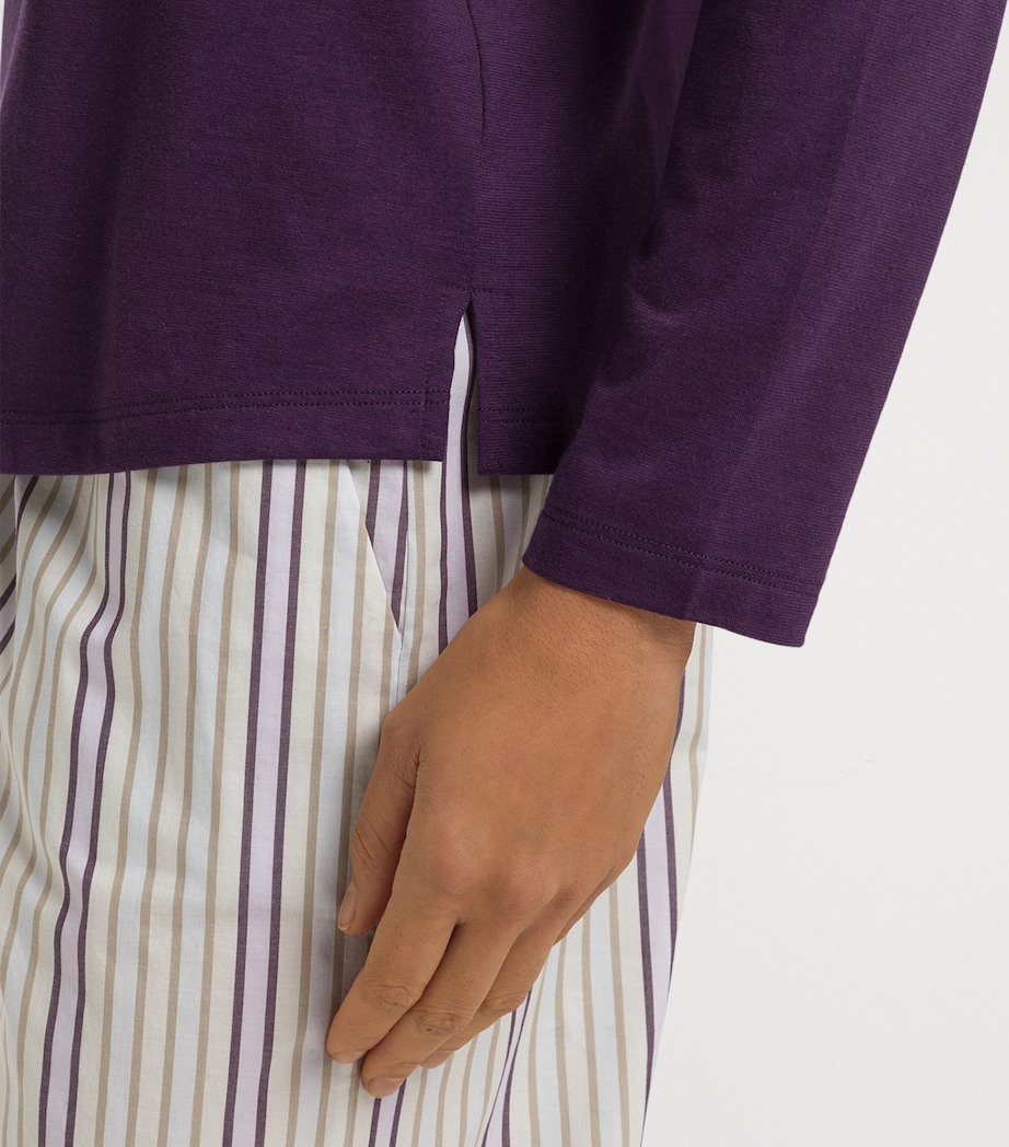 Cotton-Blend Long-Sleeve T-Shirt AMETHYST Image 6