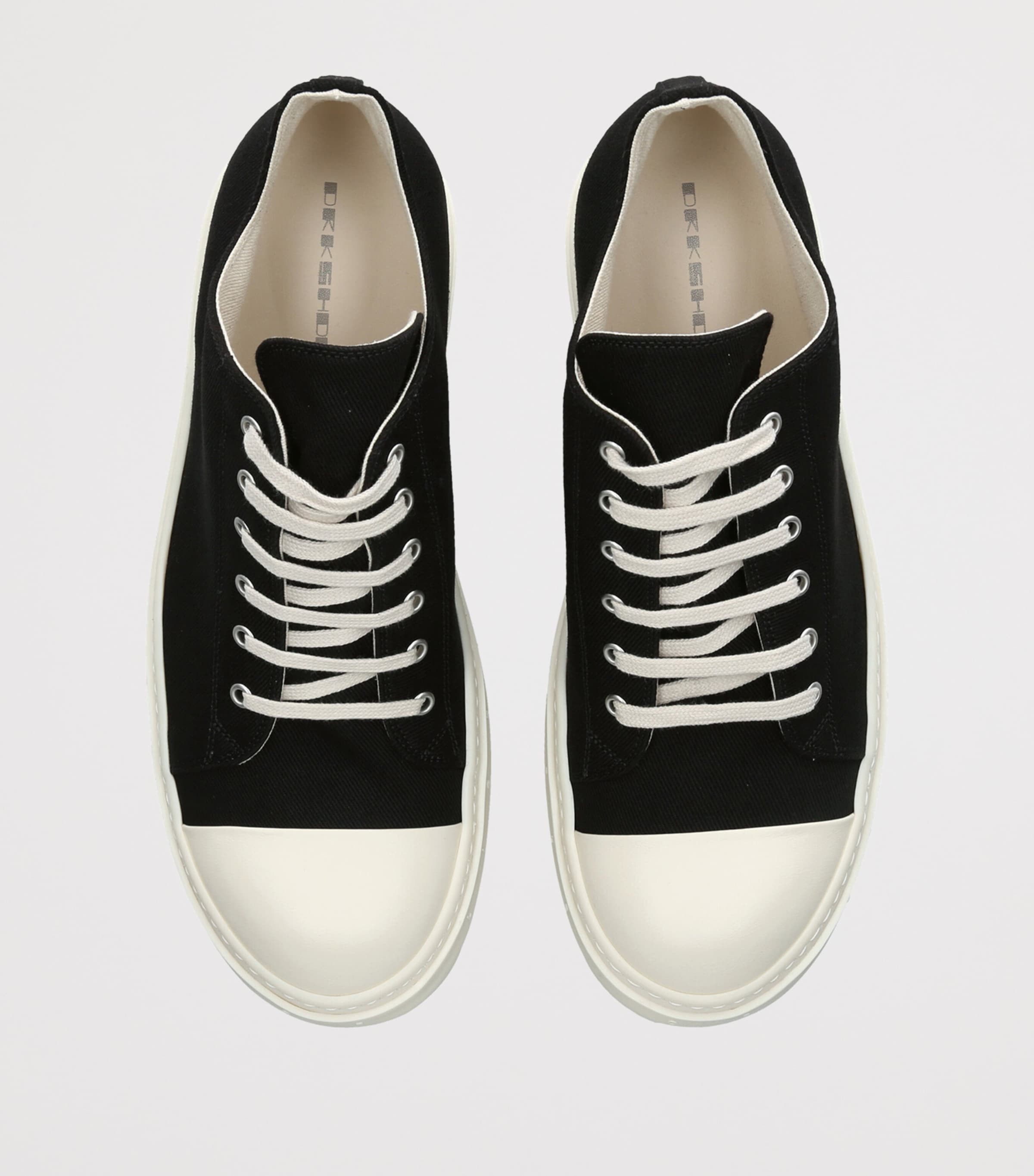 Rick Owens DRKSHDW Denim Tower Lace-Up Sneakers Blk/white Image 4