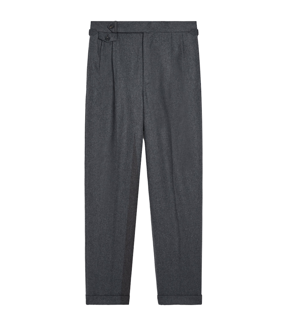 Wool-Cashmere Flannel Pleated Trousers 035MID GREY MELANGE Image 1