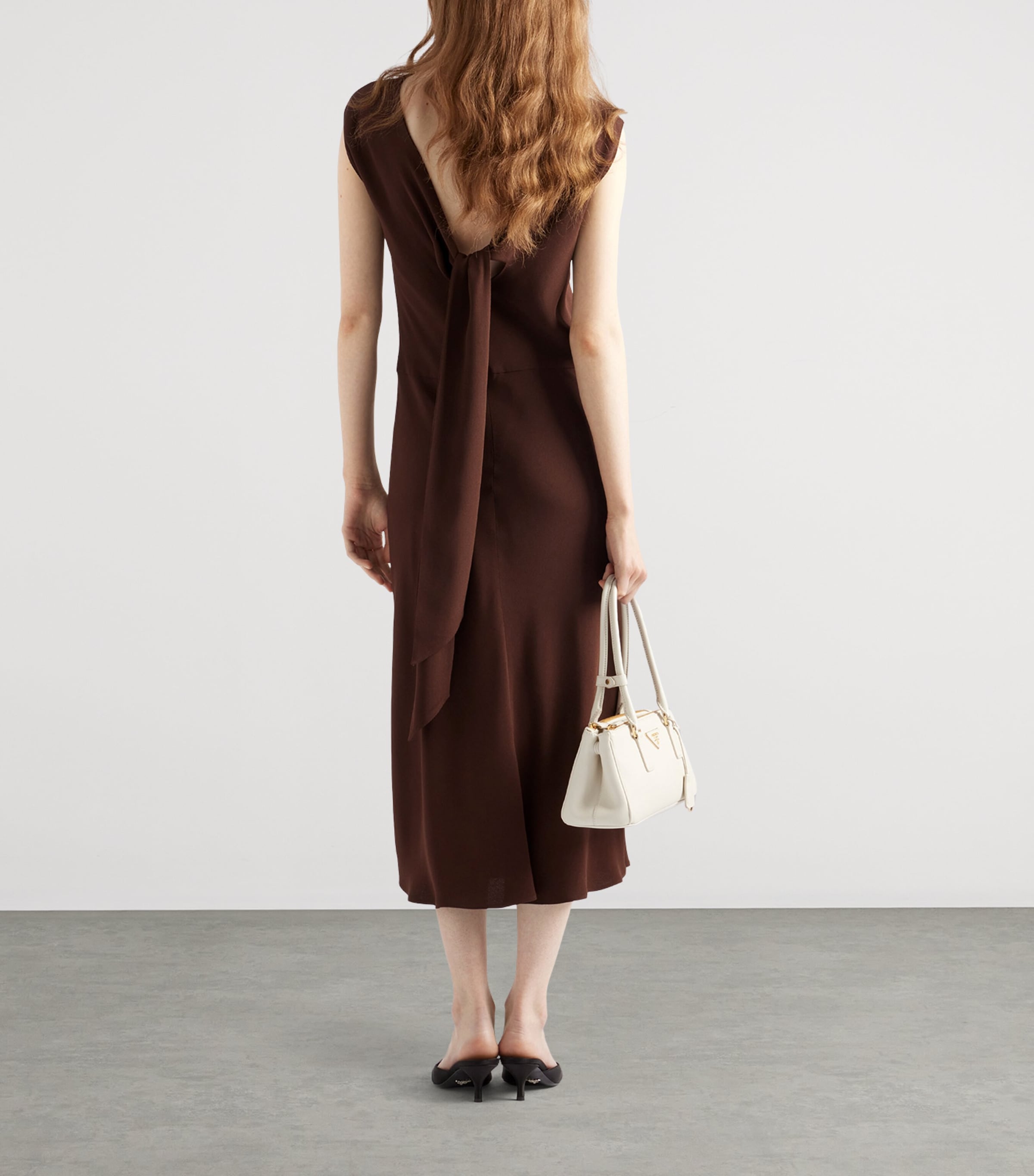 Prada Satin Crepe Midi Dress | Harrods UK