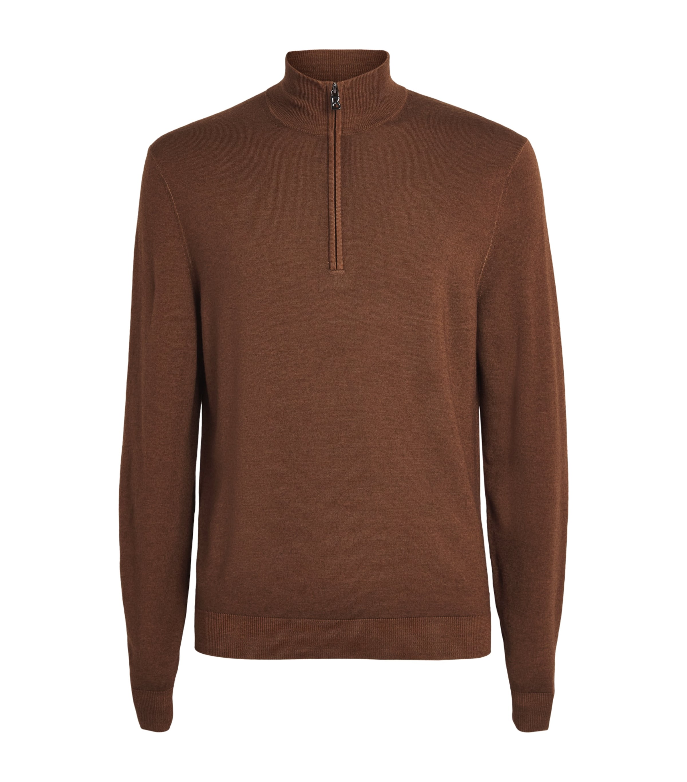 Bogner Mens Virgin Wool Ouri Quarter-Zip Sweater Brown Image 1