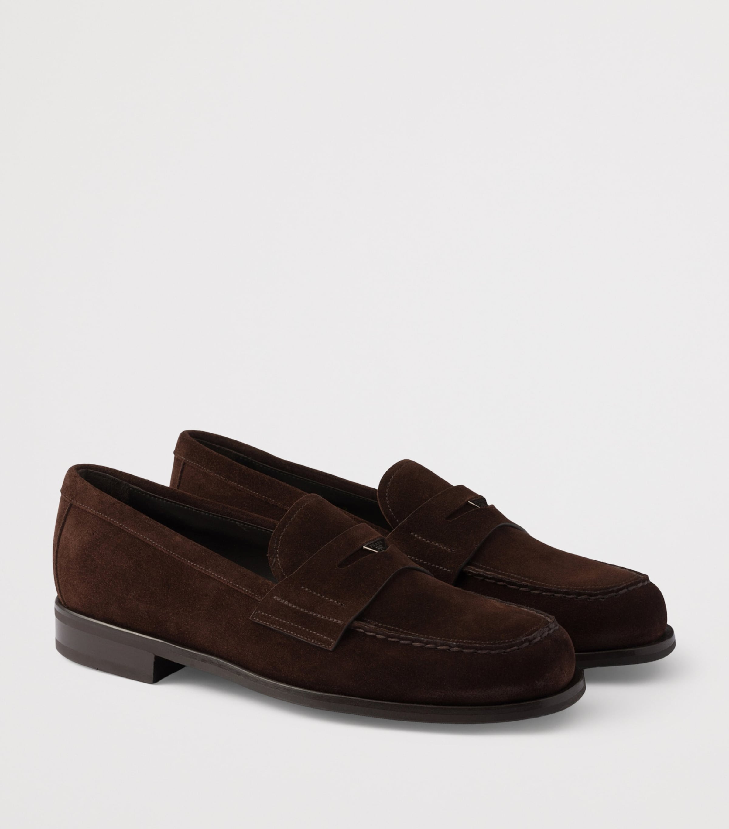 Suede Triangle Penny Loafers F0003 Image 2
