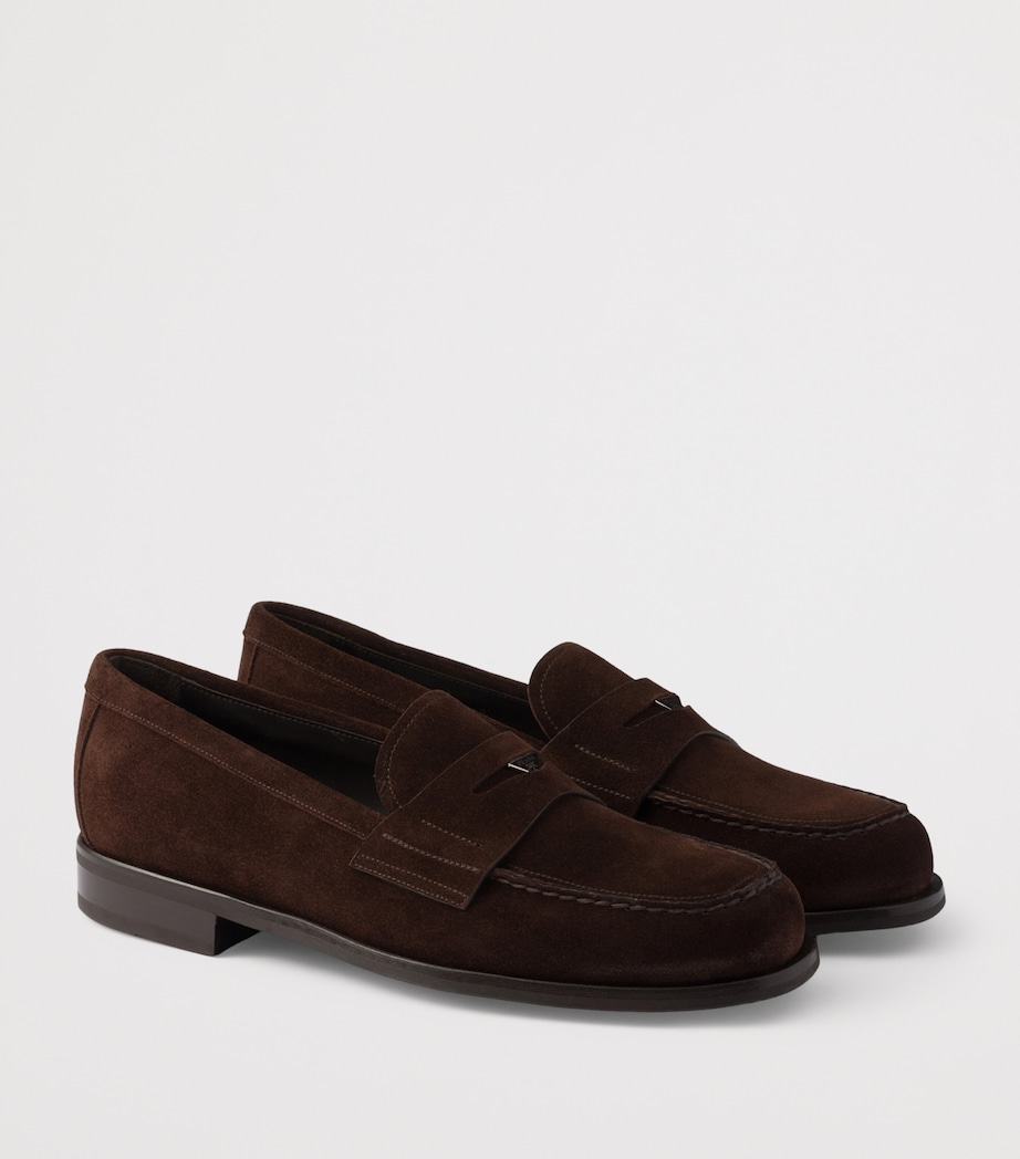 Suede Triangle Penny Loafers F0003 Image 2