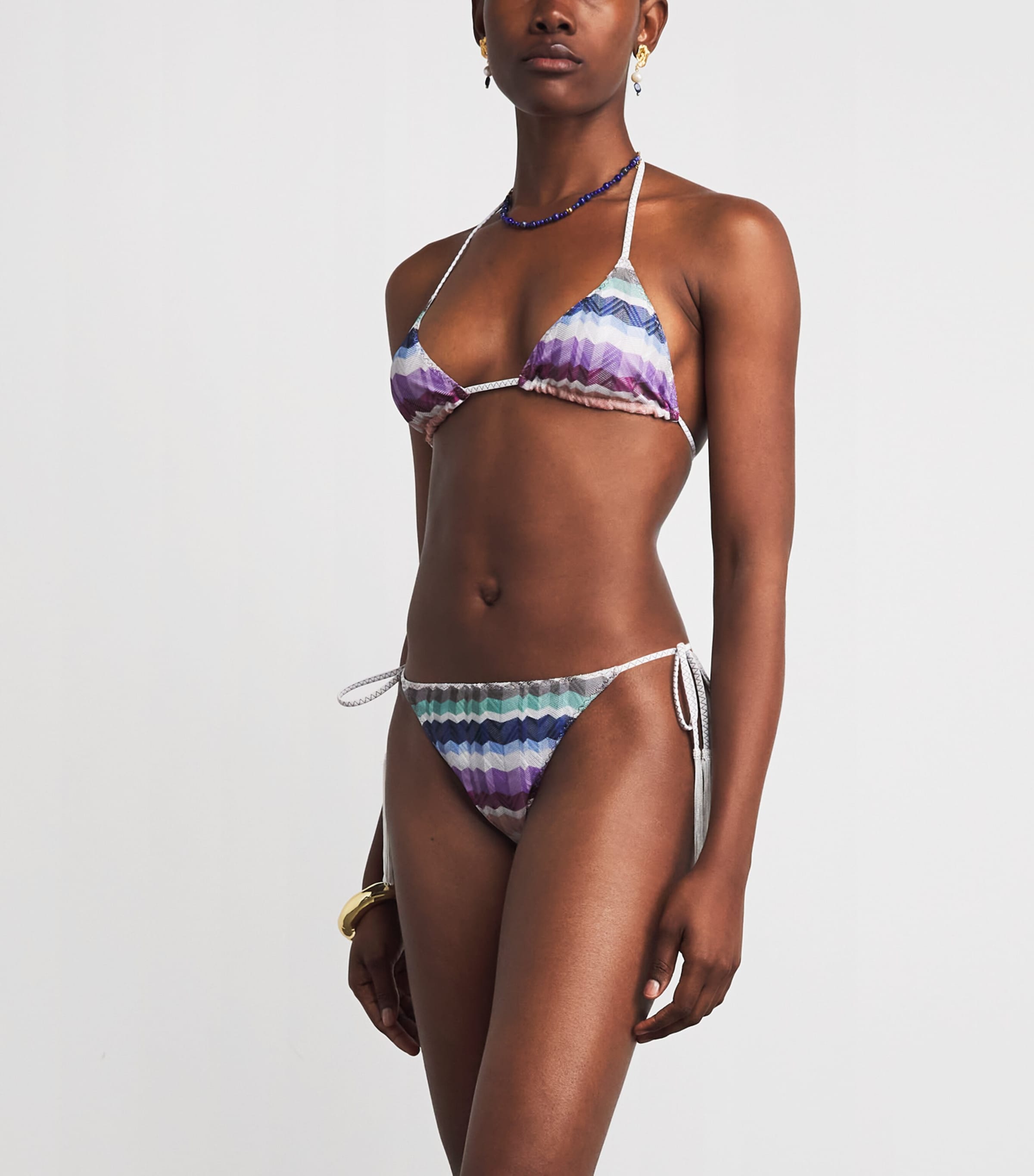 Missoni Womens Zigzag Triangle Bikini Multicolor Image 2