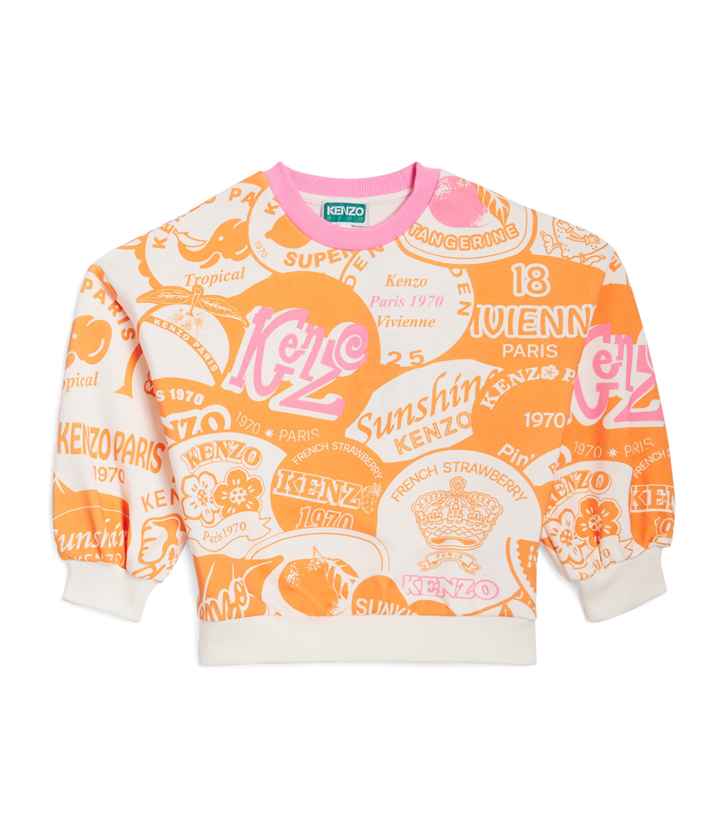Kenzo Kids Cotton Logo Sweatshirt (2-14 Years) | Girls Clothing | Sweatshirts & Hoodies | Designers | Kenzo | Hoodies & Sweatshirts