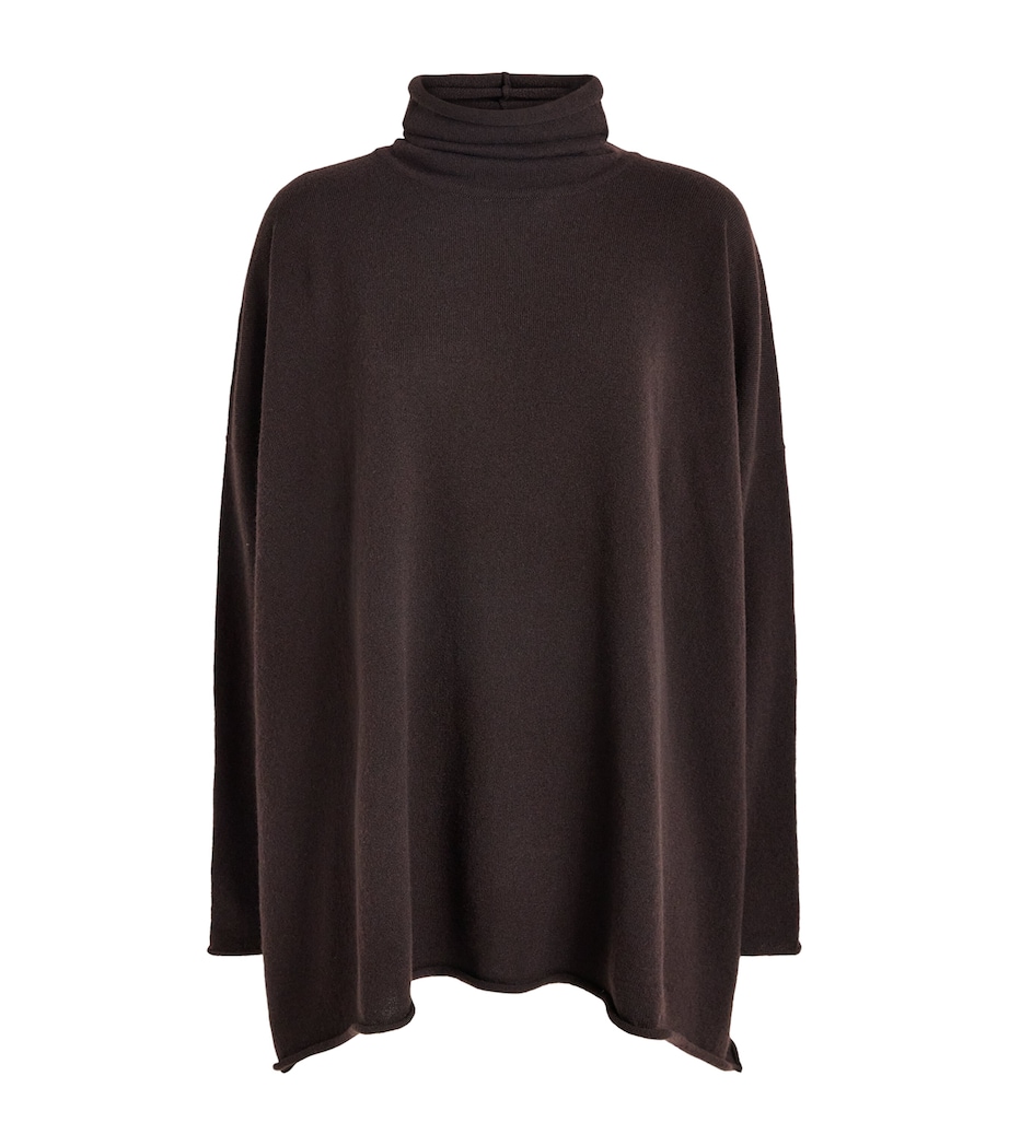 Eskandar Womens Cashmere Rollneck Sweater Cocoa Image 1