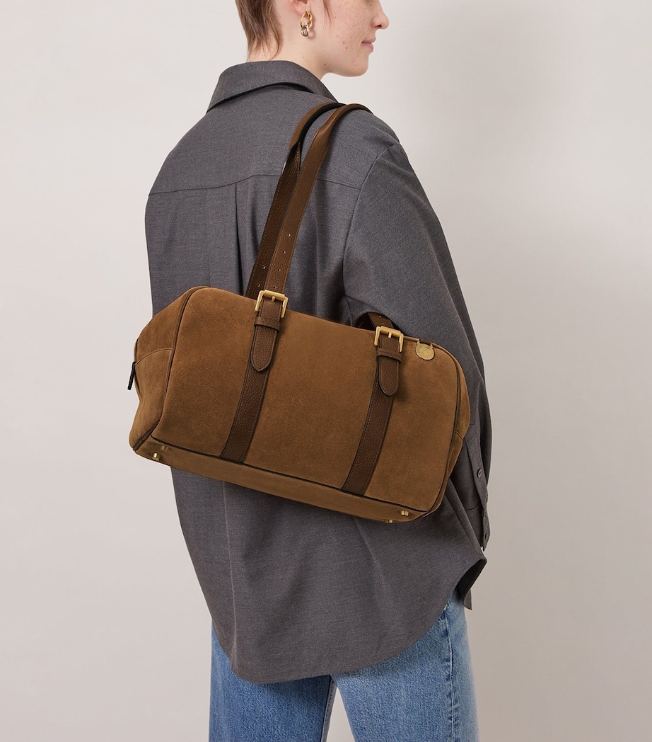 Mulberry Suede Boston Shoulder Bag Vintage Oak Image 2