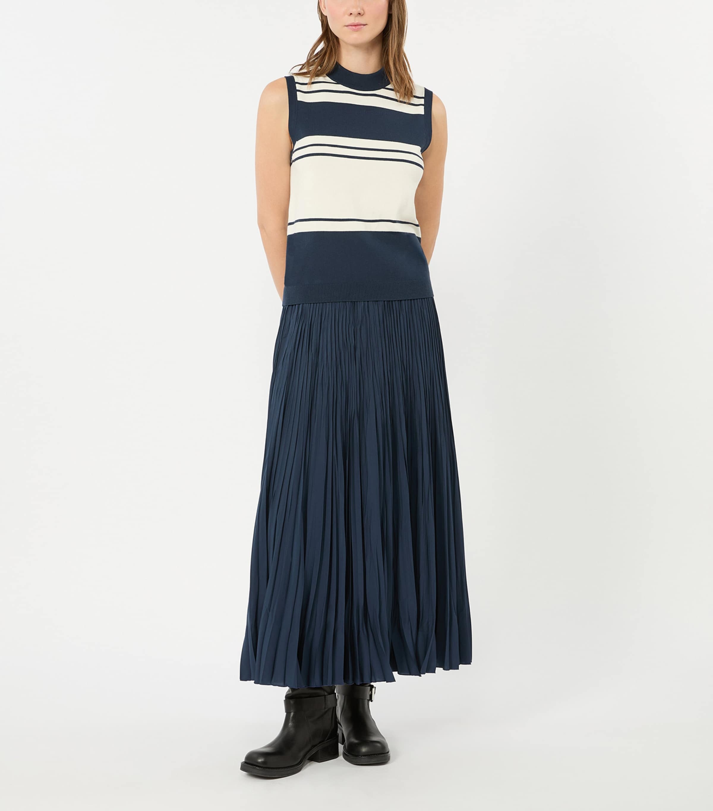 Weekend Max Mara Womens Knitted Stripe Tank Top Navy Image 5