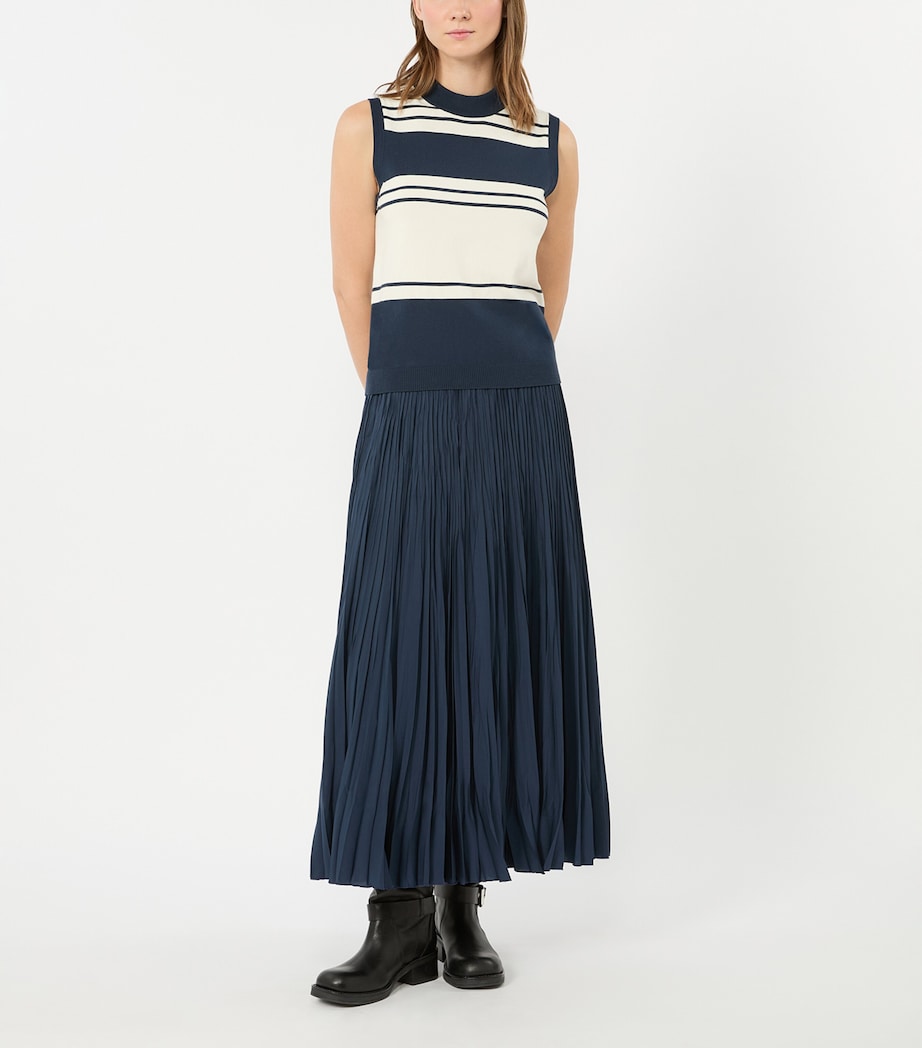Weekend Max Mara Womens Knitted Stripe Tank Top Navy Image 5