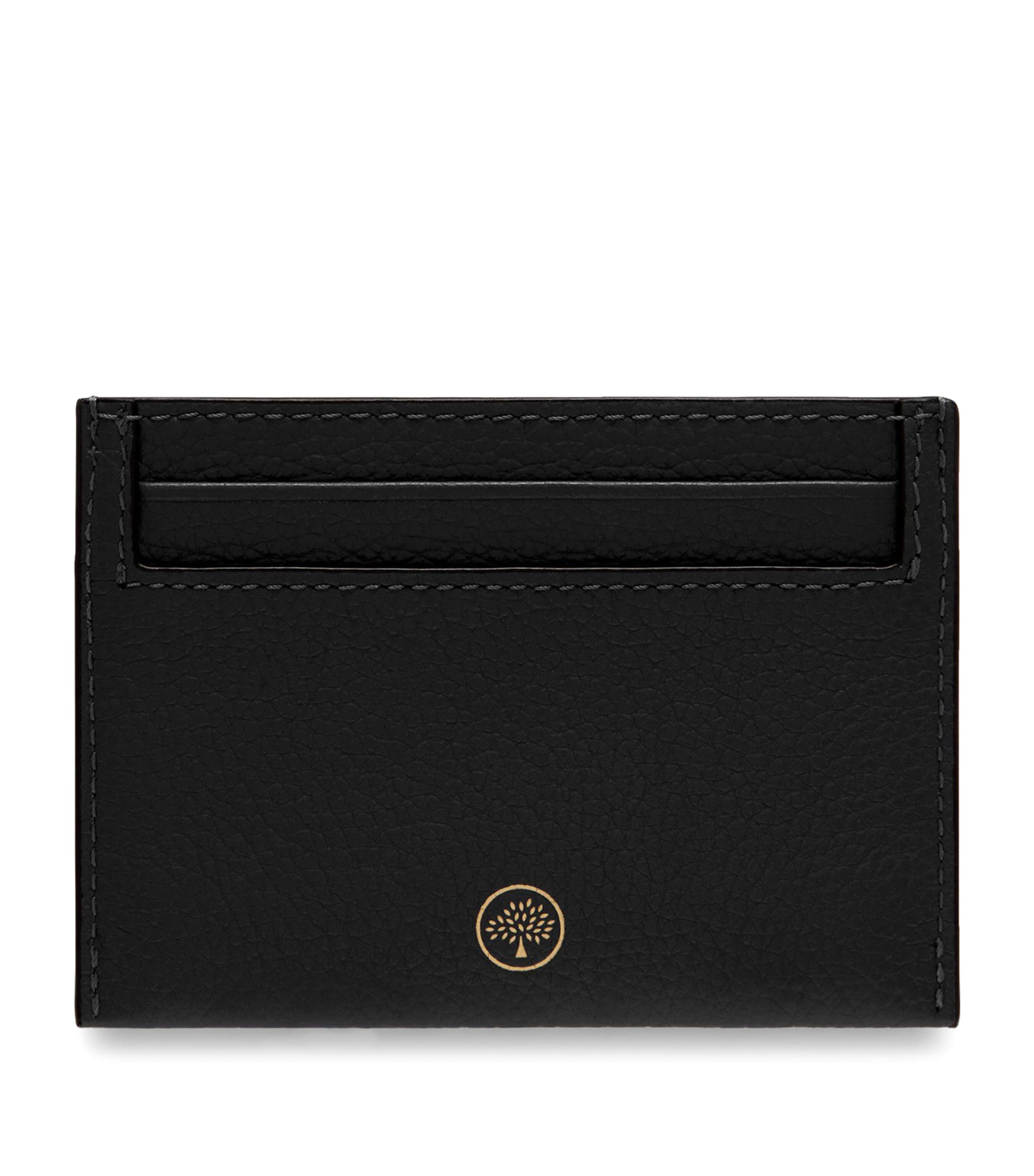 Mulberry Leather Logo Card Holder In Black