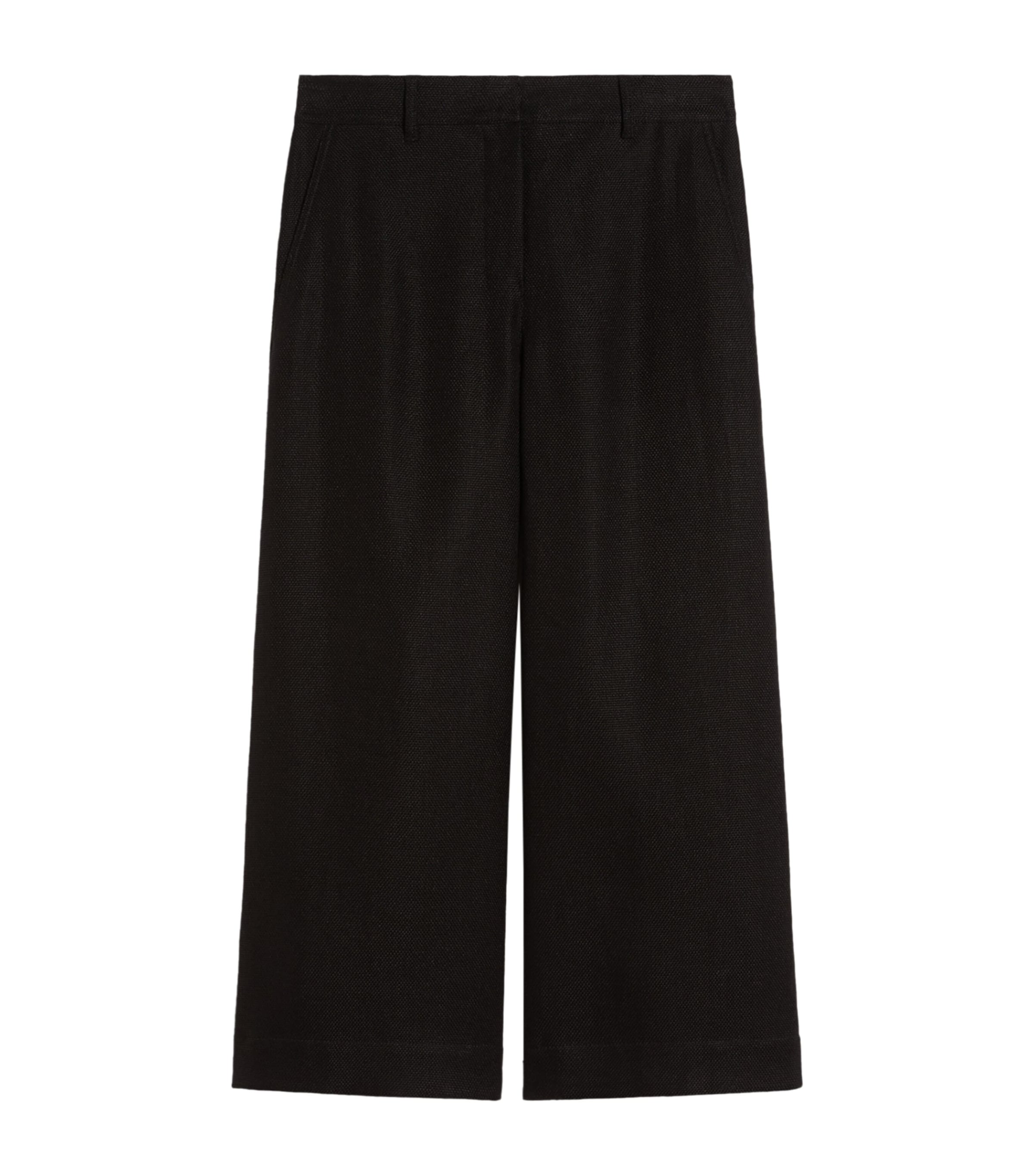 Max Mara Linen-blend Abissi Culottes In Black