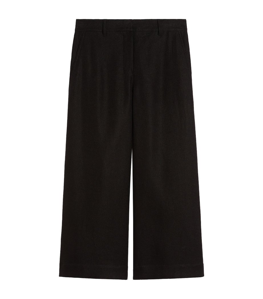 Linen-Blend Abissi Culottes BLACK Image 1