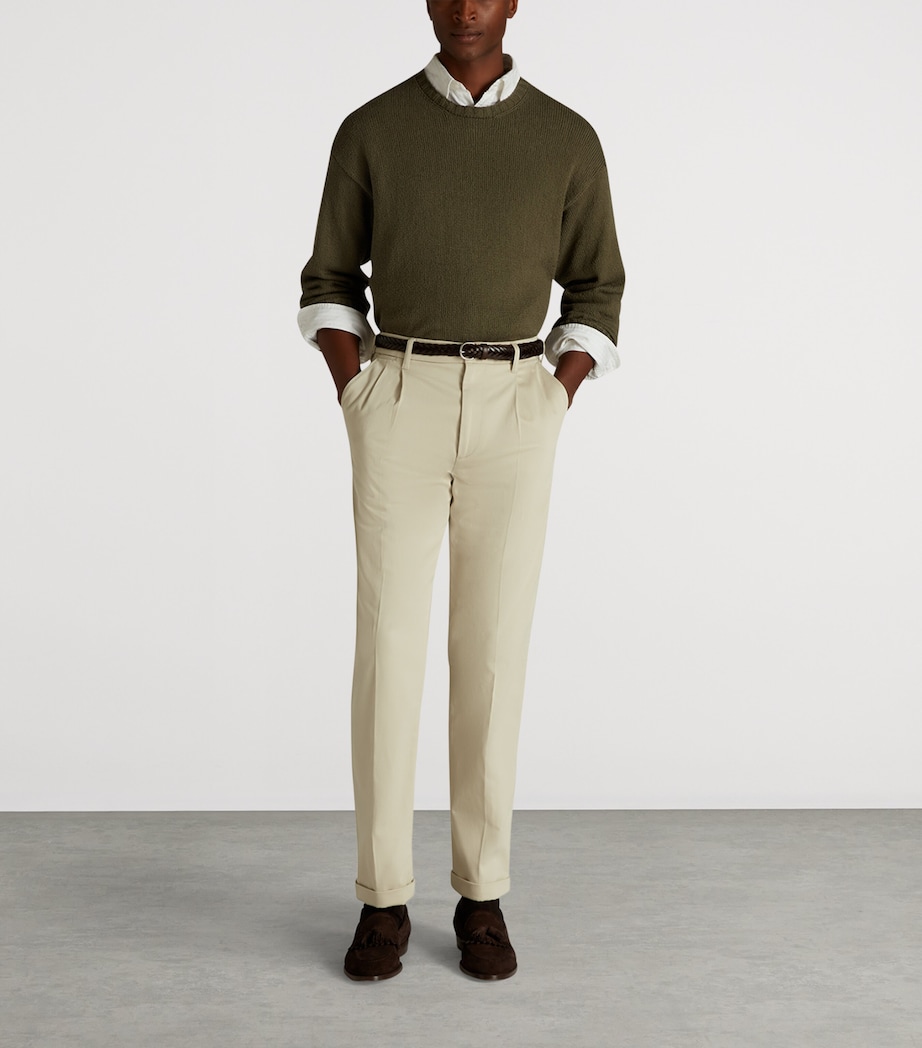 Stretch-Cotton Twill Double-Pleat Chinos 270STONE Image 2